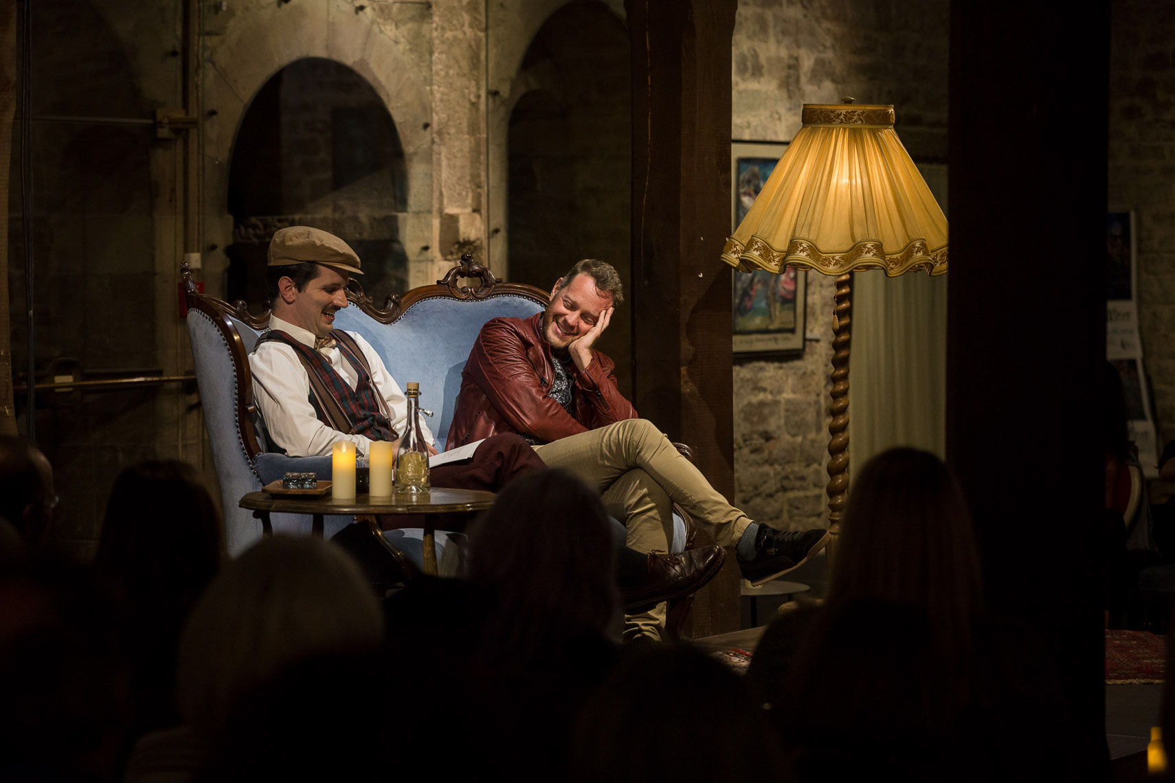 Gastgeber Dominic Alexander Mäcke mit Schauspieler Roland Riebeling