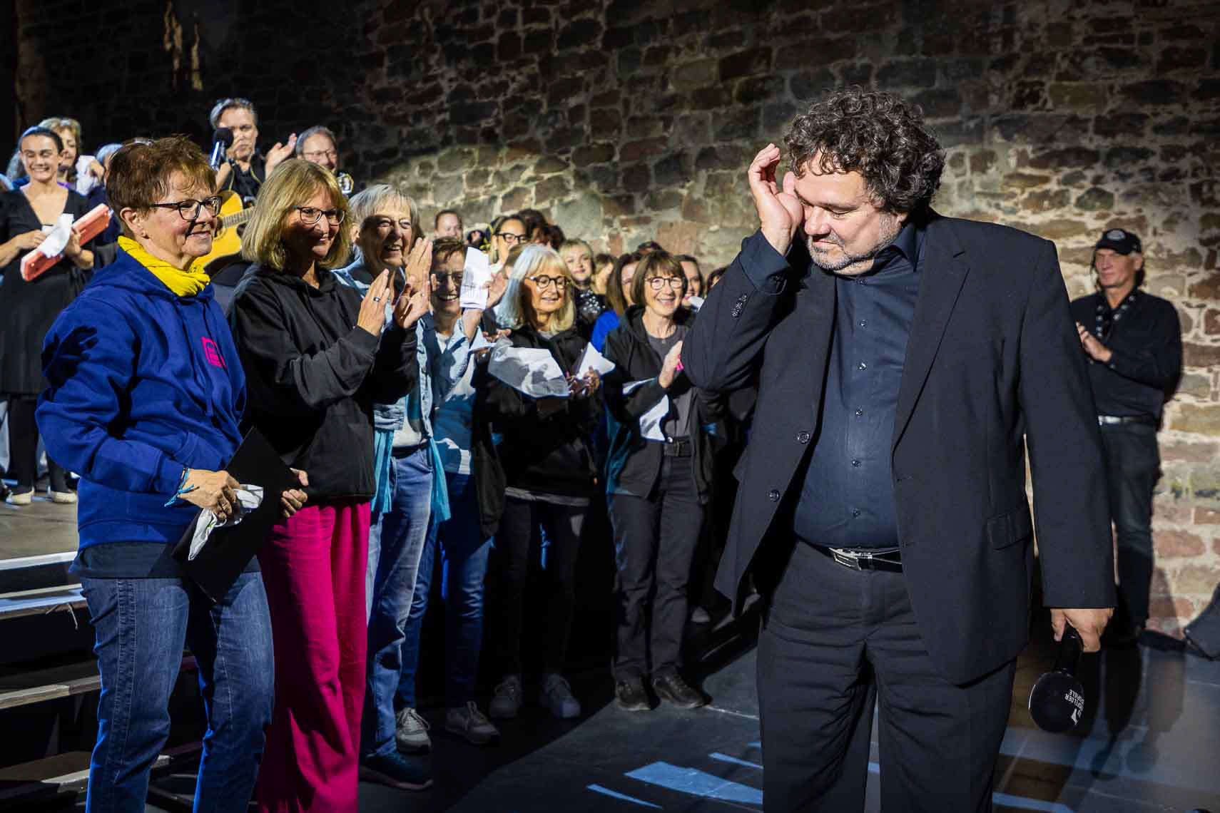 Joern Hinkel (scheidender Intendant) während der Abschluss-Gala der 74. Bad Hersfelder Festspiele in der Stiftsruine, aufgenommen am 18. August 2025 in Bad Hersfeld / Hessen / Deutschland