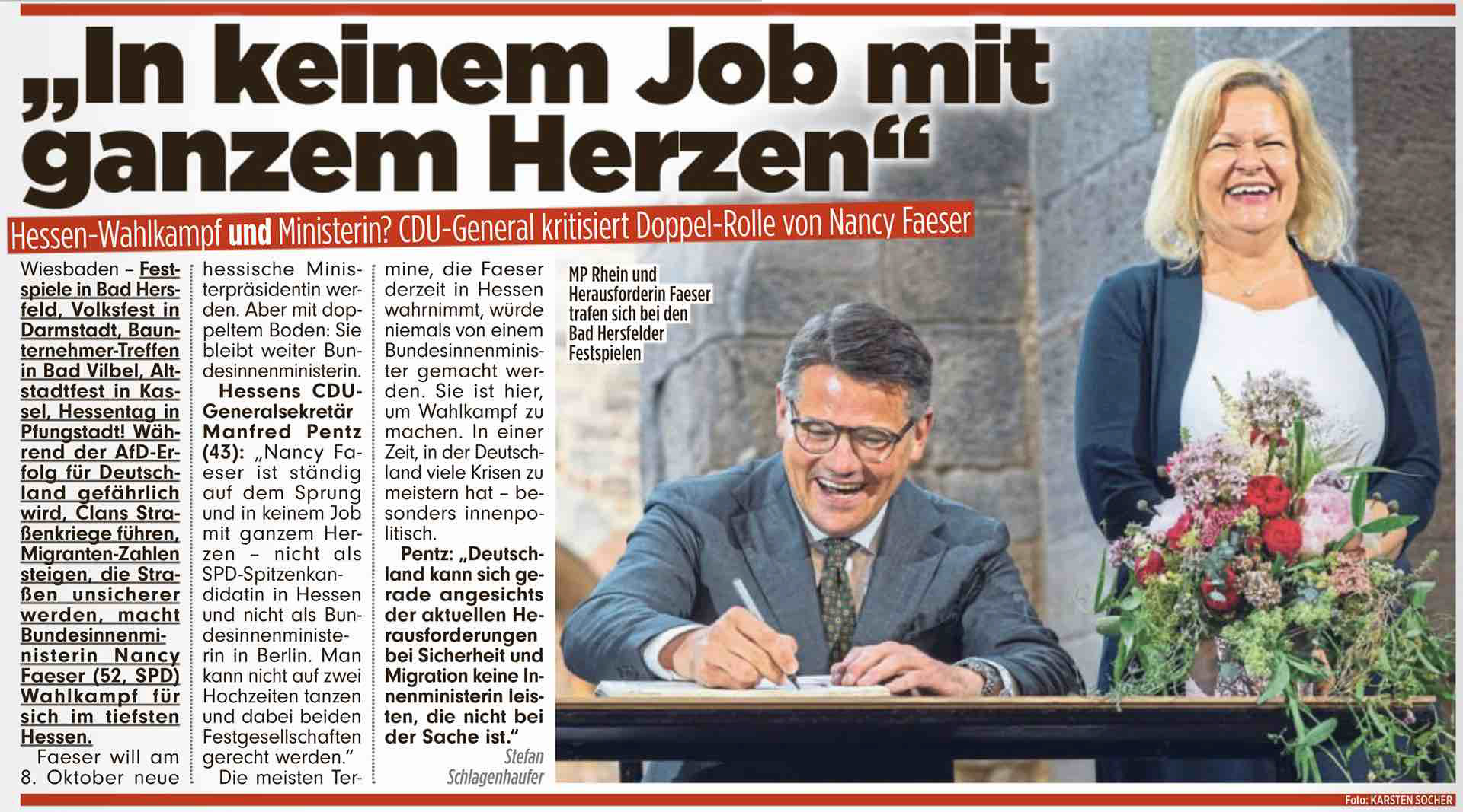 „In keinem Job mit ganzem Herzen”; BILD Regionalausgabe Frankfurt Rhein-Main; 03. Juli 2023; Foto