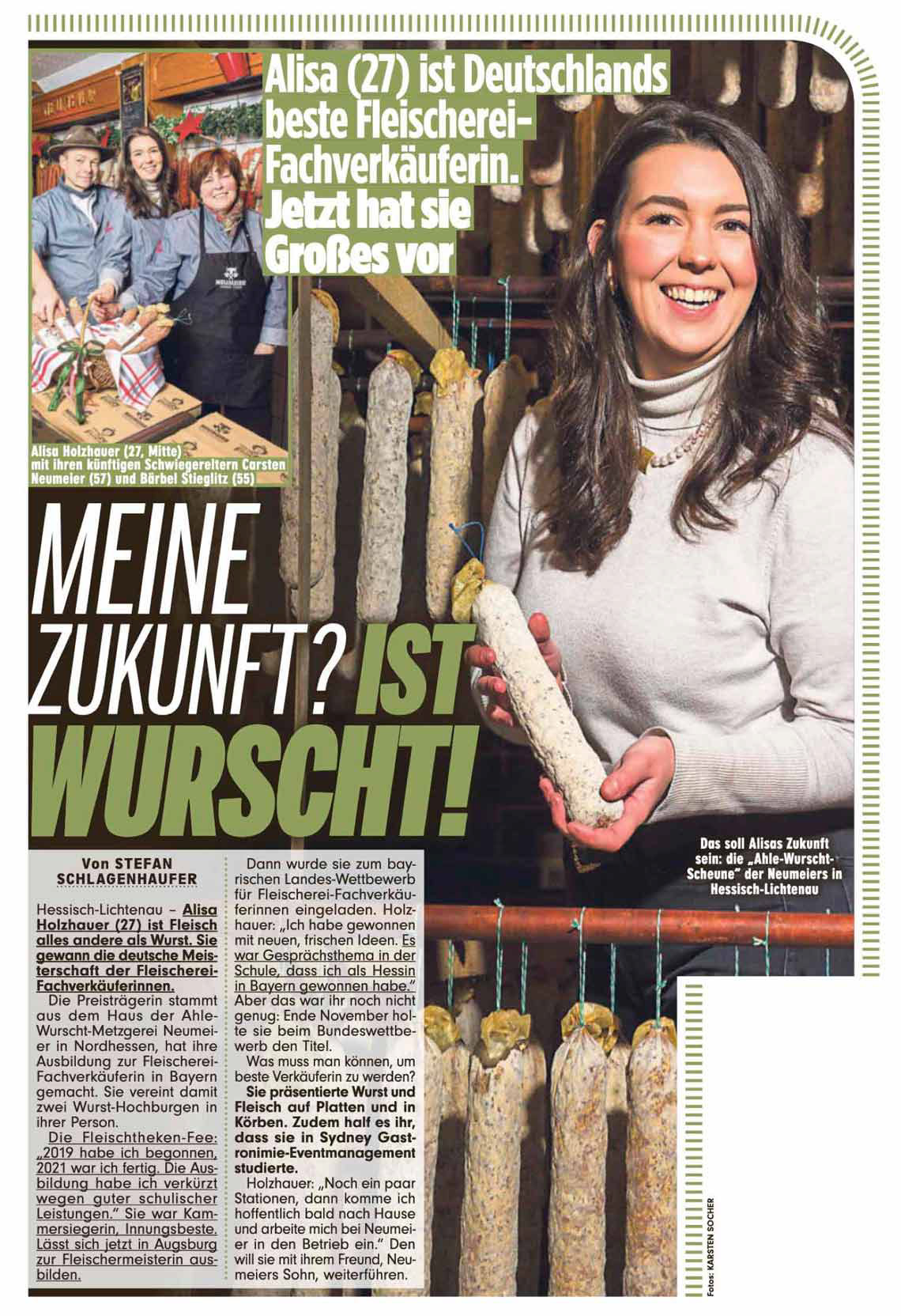 „Meine Zukunft? Ist Wurscht!”; BILD Regionalausgabe Frankfurt Rhein-Main; 23. Dezember 2021; Fotos