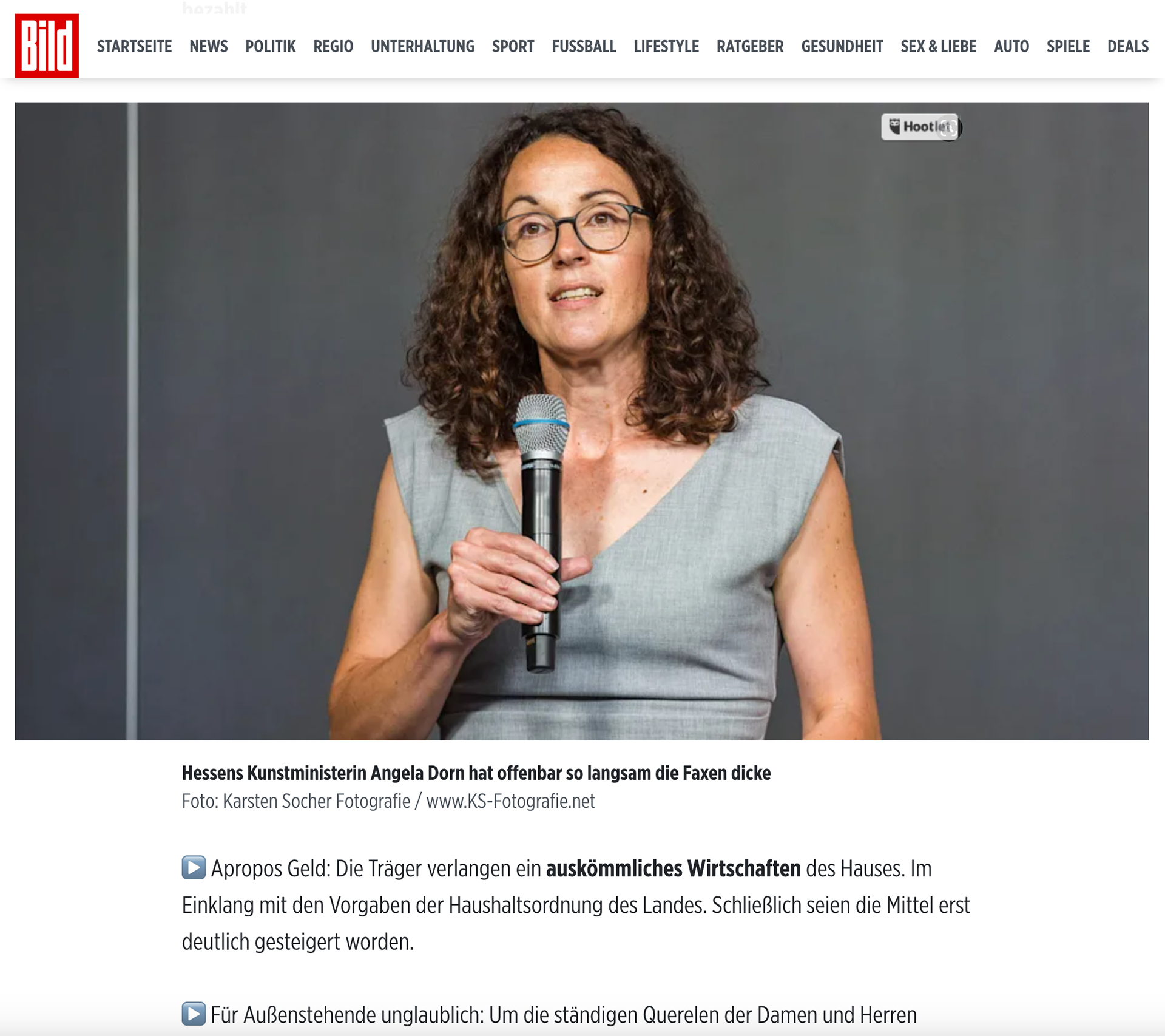 „Aufstand der Mitarbeiter: Tyrannen-Vorwurf gegen Staatstheater-Direktor”; BILD.de ; 15. September 2023; Foto