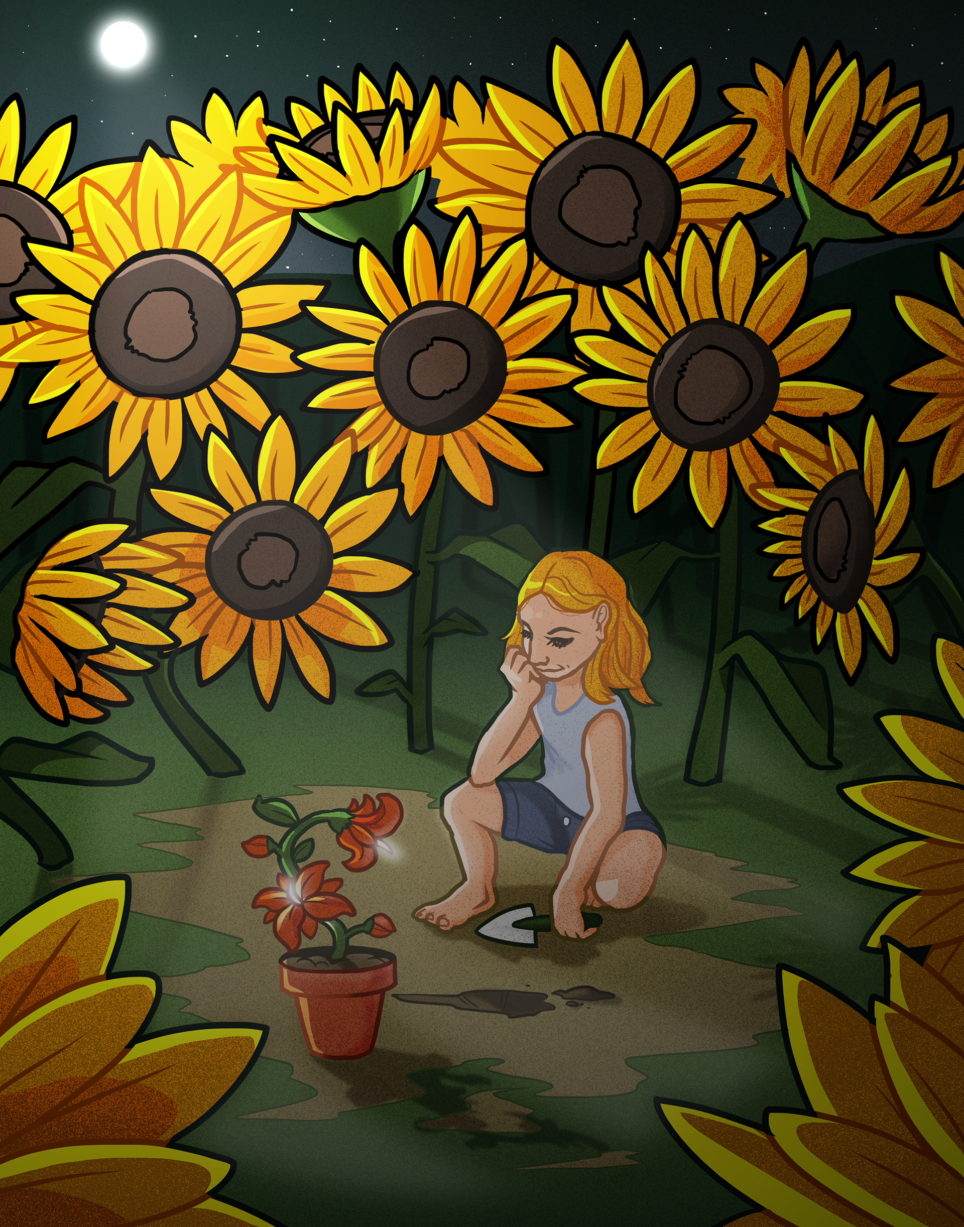 "smiling sunflowers"