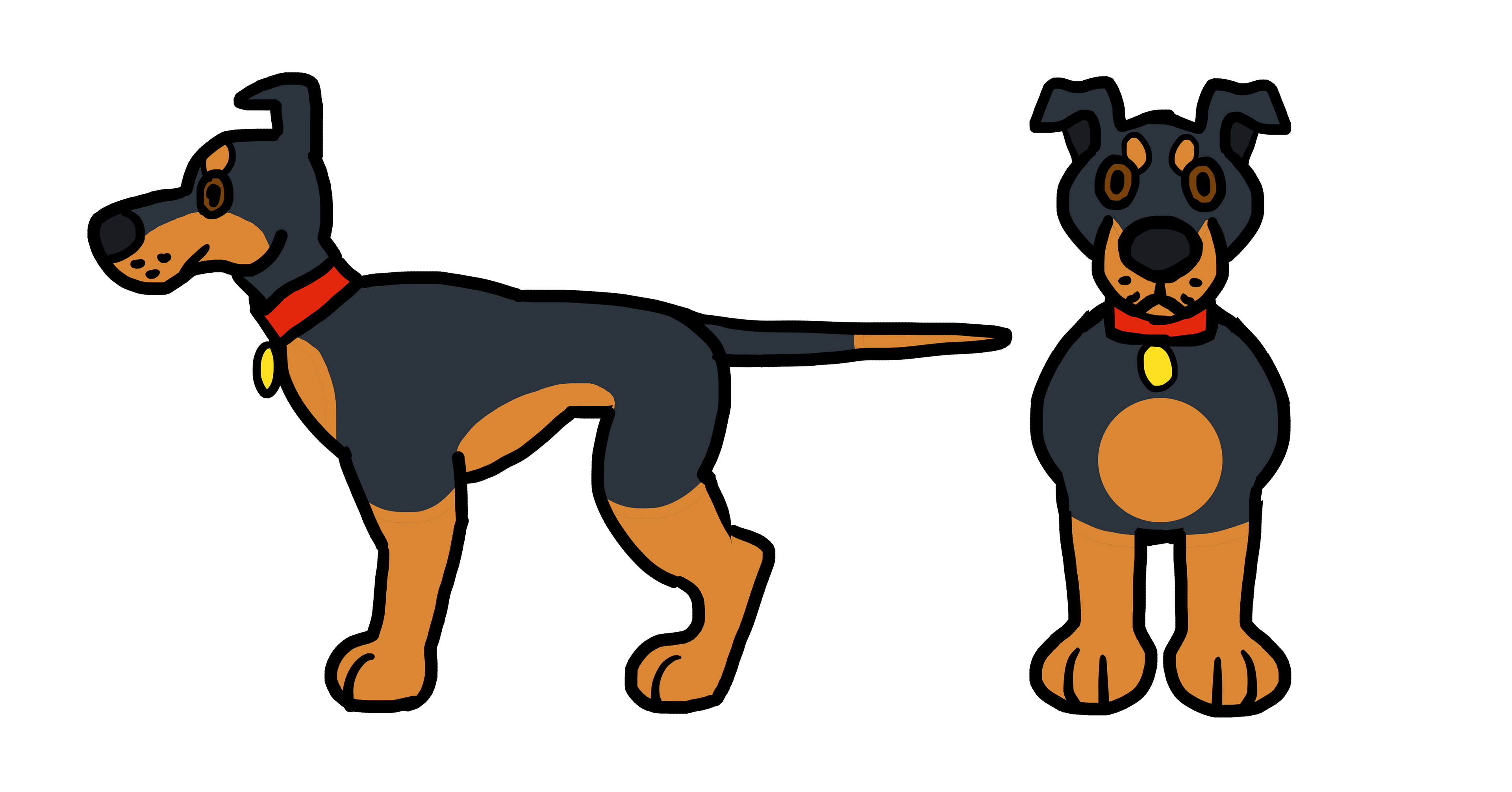 Concept art for the dog character.