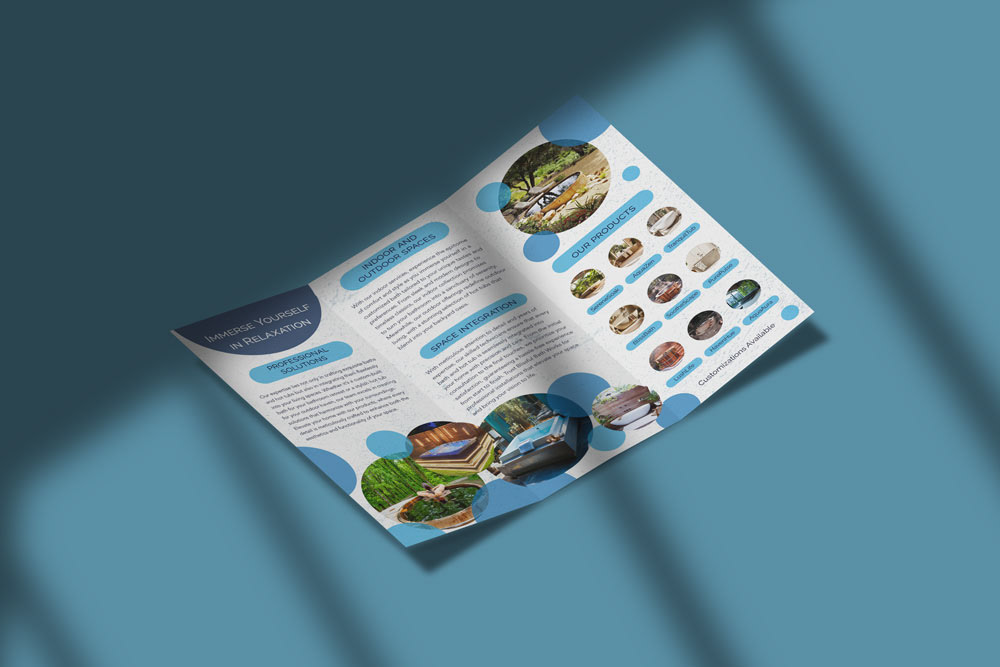 Back of brochure design mockup