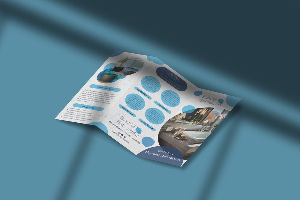 Front of brochure design mockup
