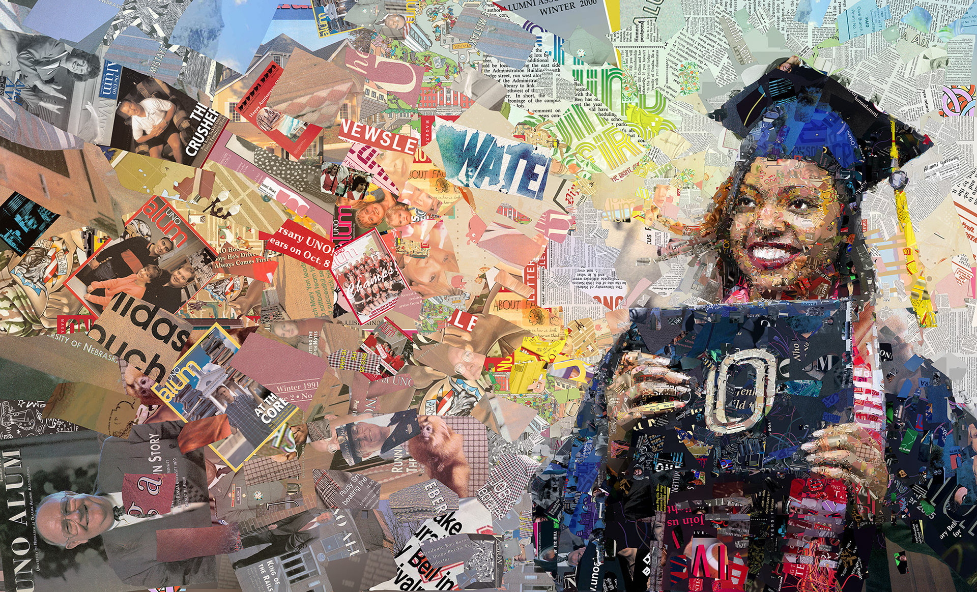 110 years of UNO illustration for the University of Nebraska Omaha’s alumni publication