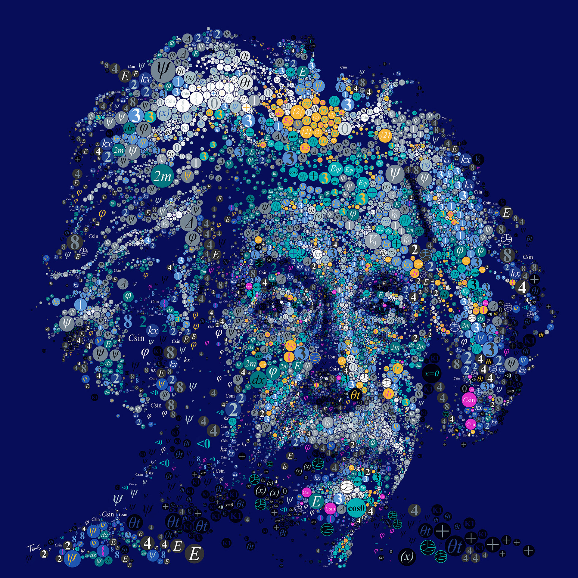 Einstein digital mosaic for the magazine of Denison University