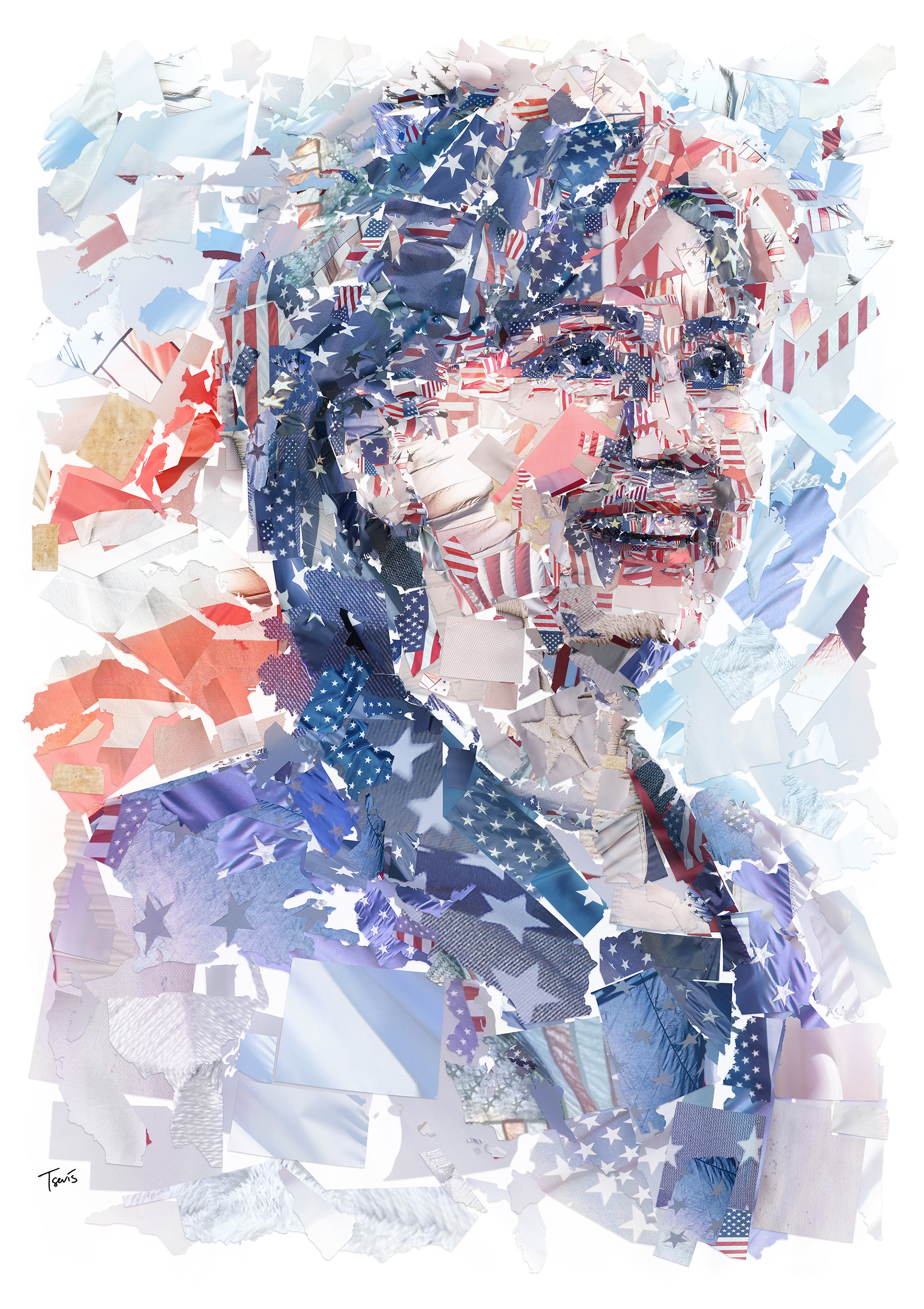 American politician portrait, Hillary Clinton for America 2016 in digital mosaic