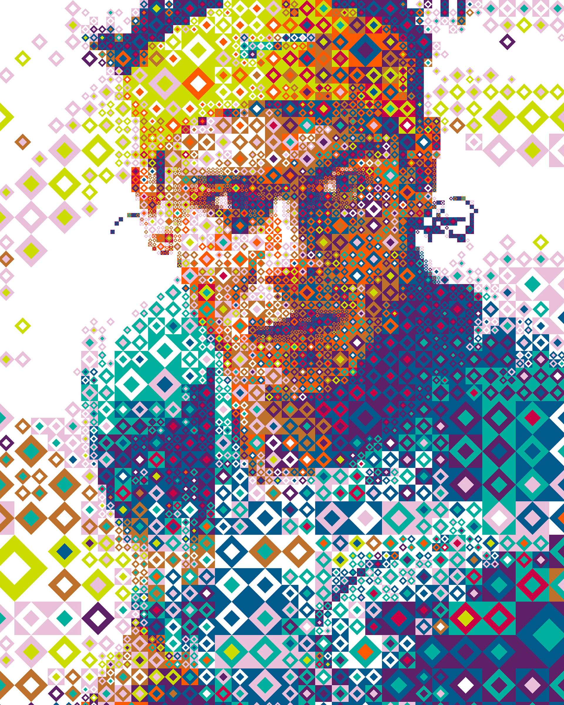 Portrait made of many graphics