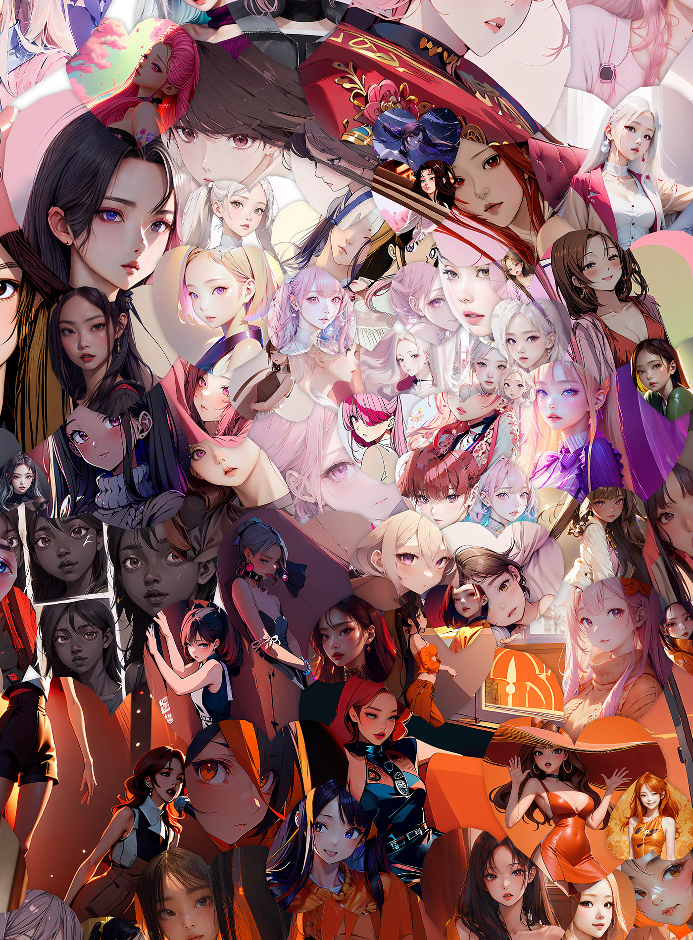 Beauty Korean face in Digital mural