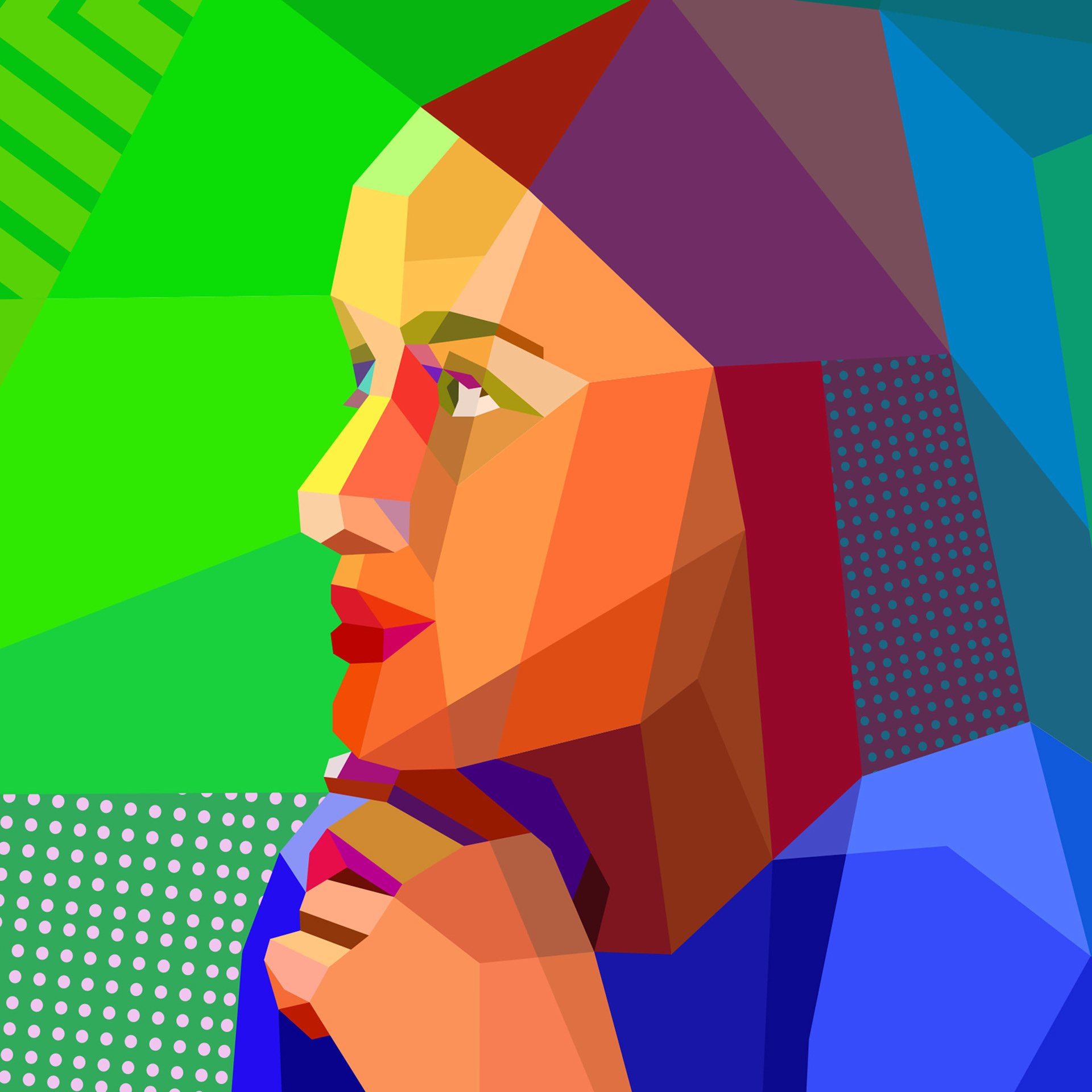Large digital mosaic, vector colors