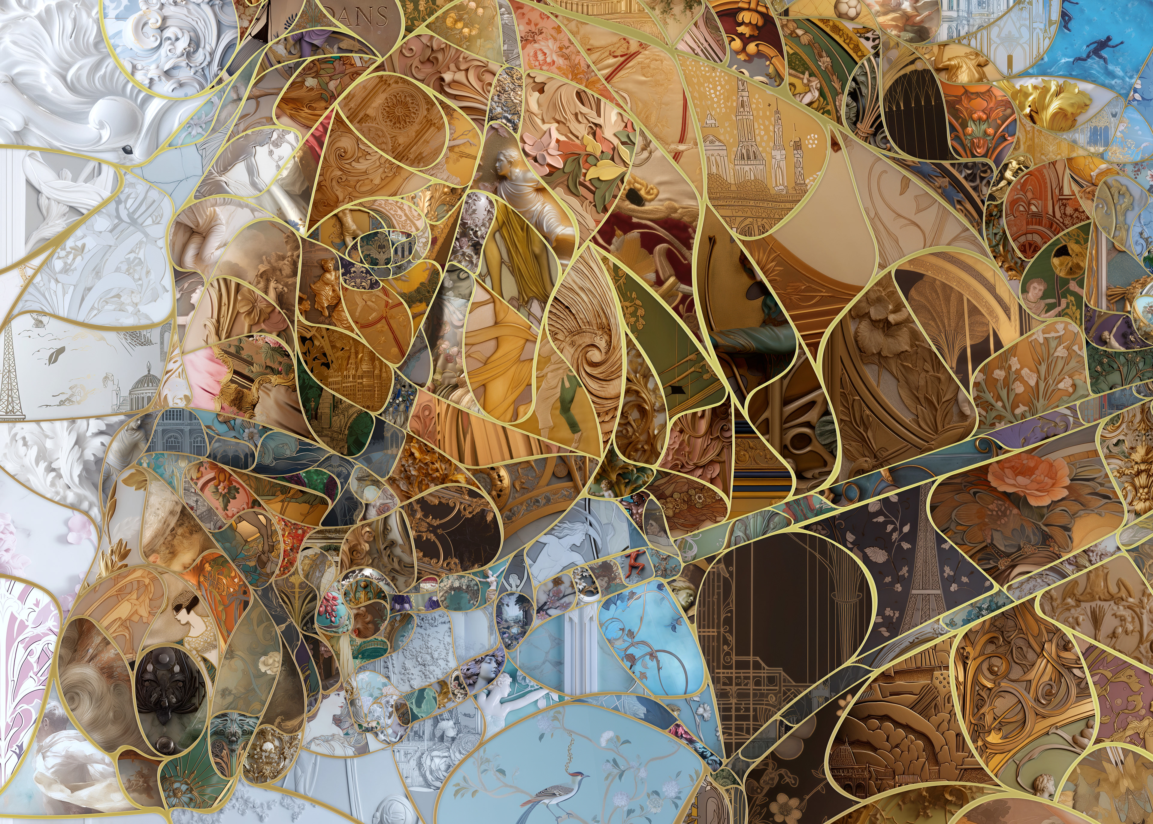 Athletic mosaic illustration