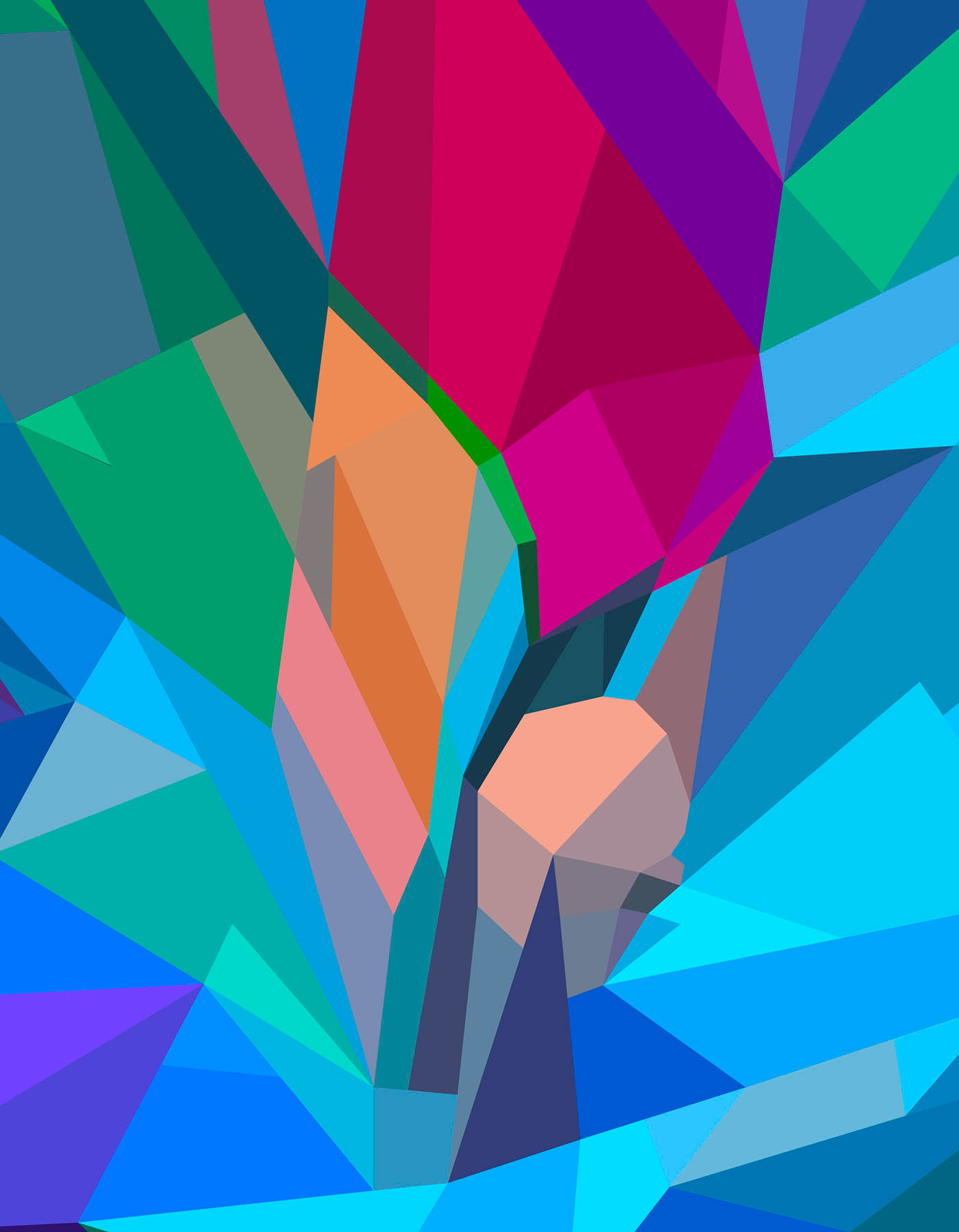 Water splash in color tile art