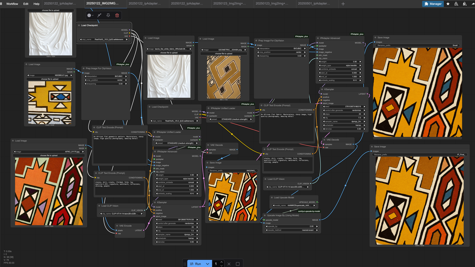 A screenshot of a node-based workflow interface, likely from the ComfyUI application, used for AI image generation.