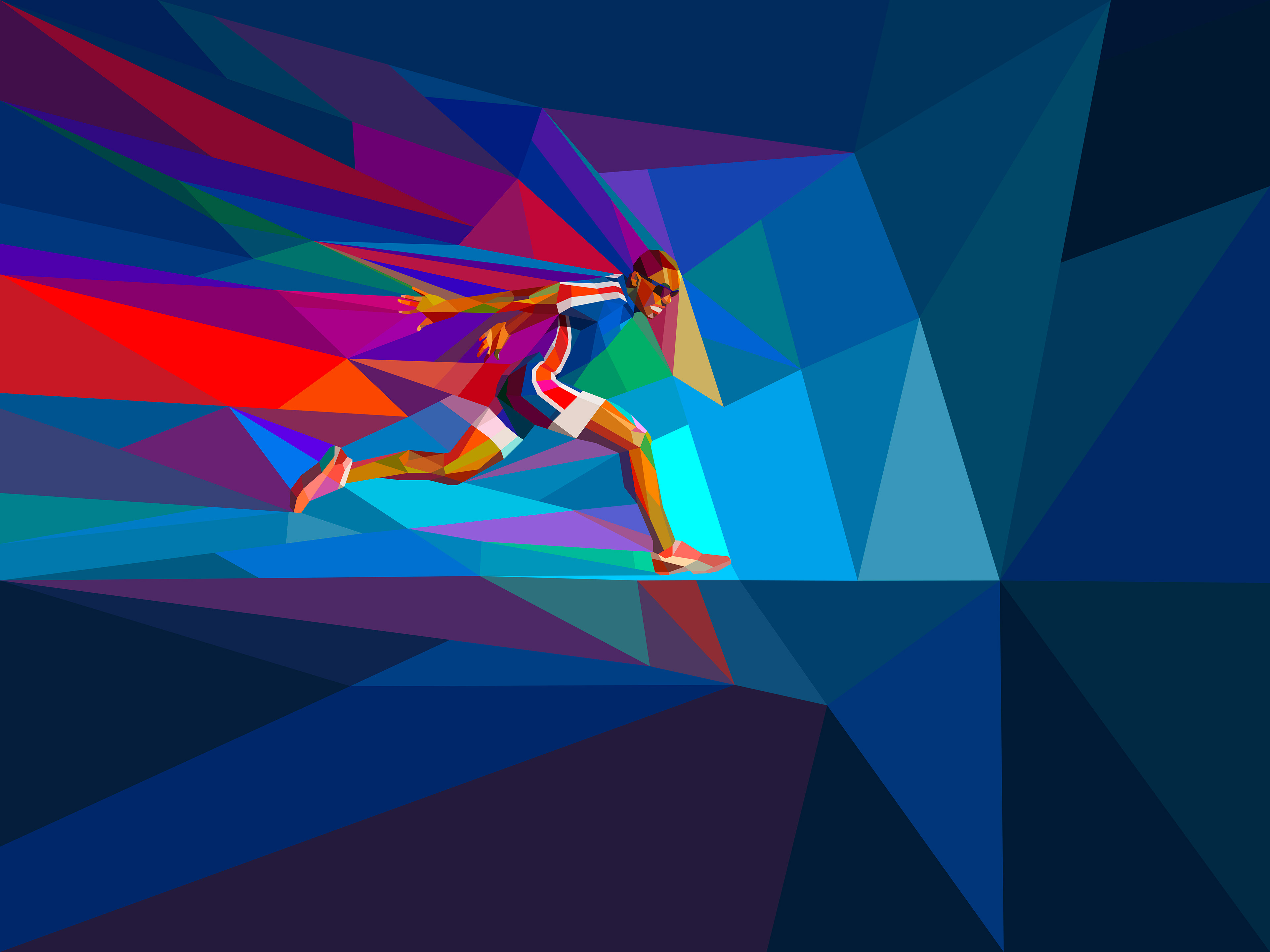 Sport mosaic art with athlete imagery