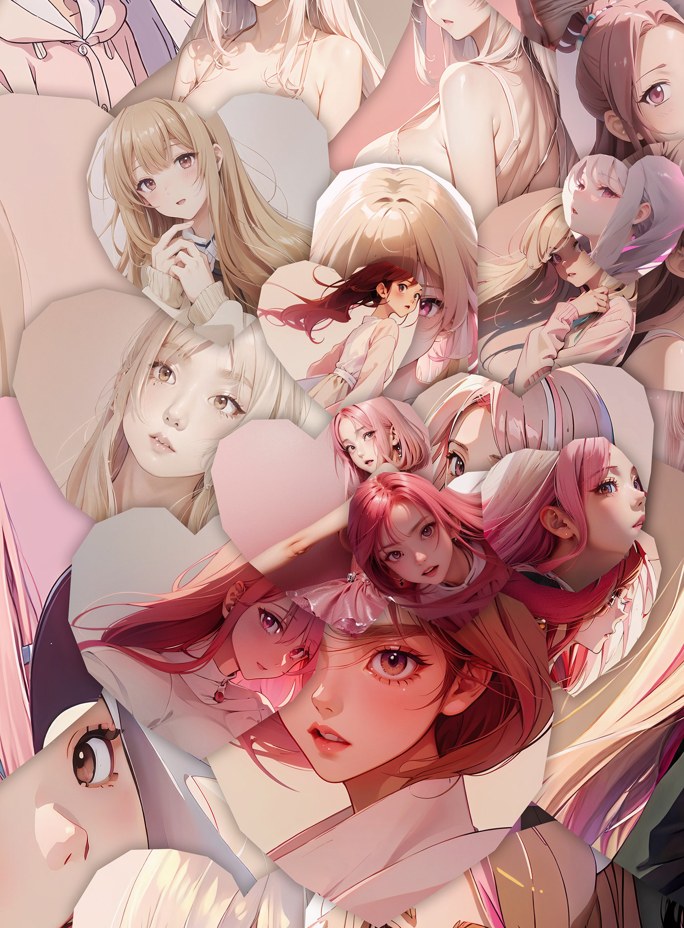 Shoujo style collage portrait