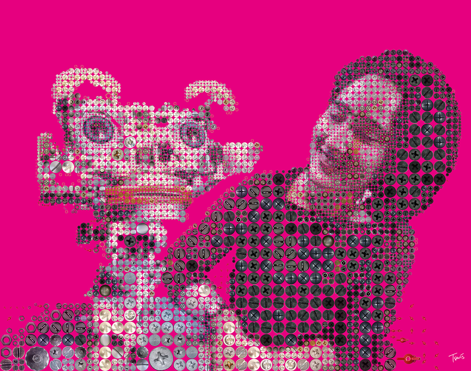 Mosaic portrait of MIT Professor and robotics pioneer Cynthia Breazeal for a book cover