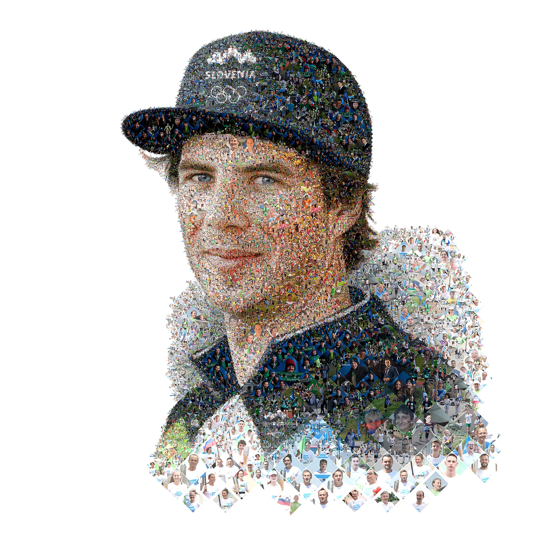Moc portrait of million photos, Olympic art mosaic
