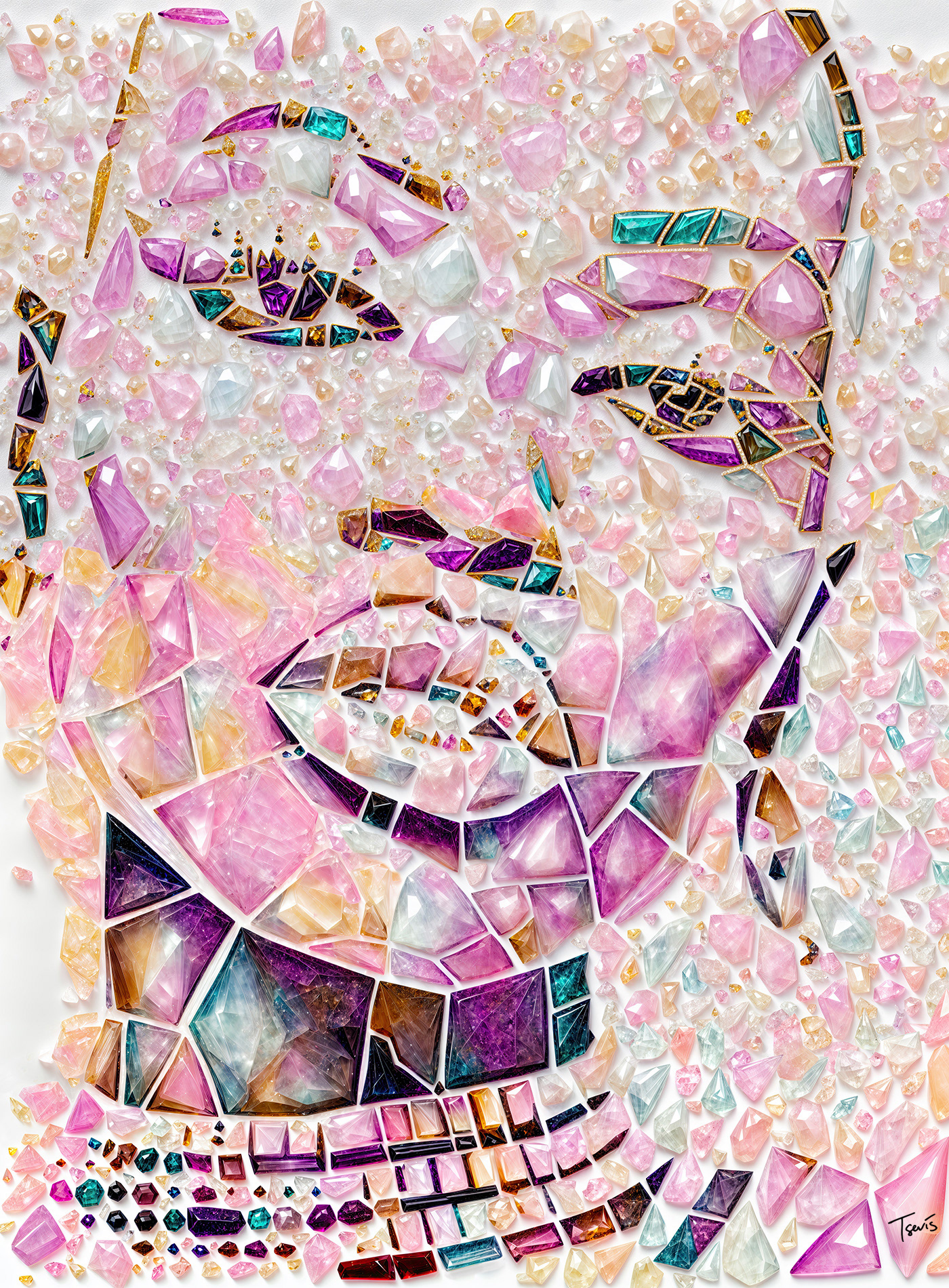 African Queen in Birthstones, Fashion Digital art