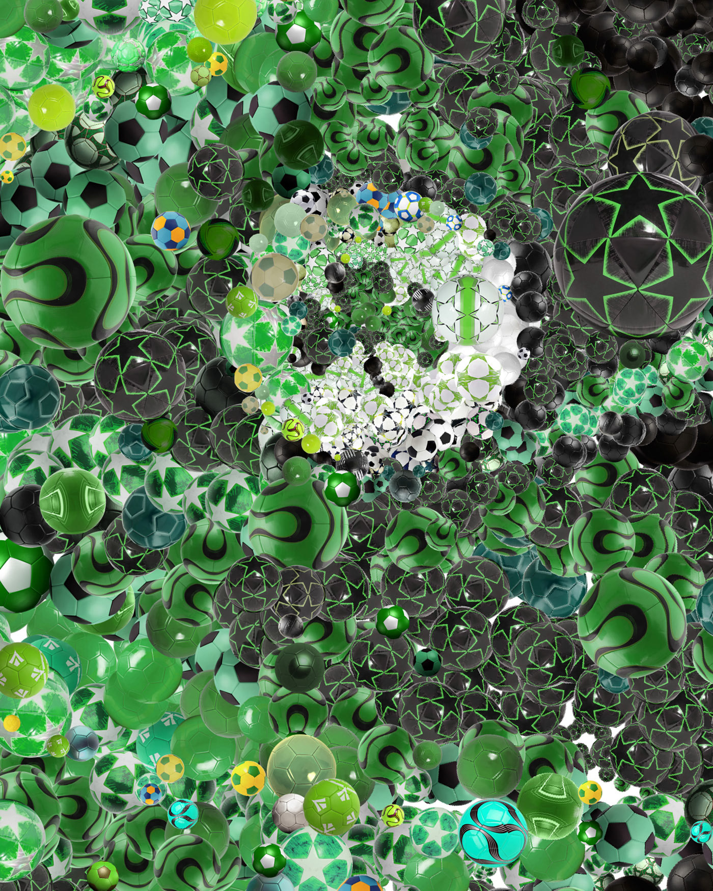 Detail of Panathinaikos football player in a digital mosaic illustration for historic UEFA event