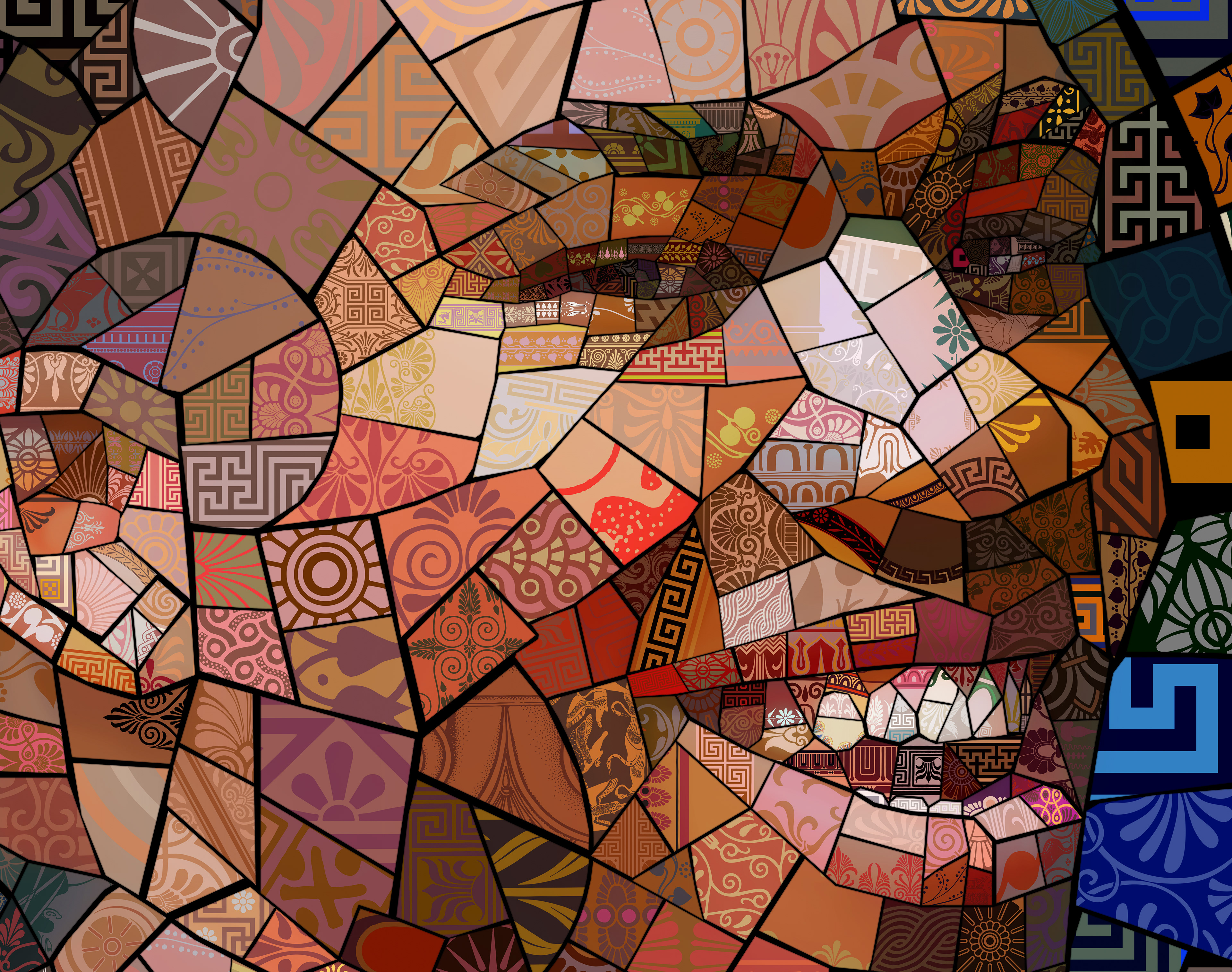 Mixed culture art portrait, sport art illustration