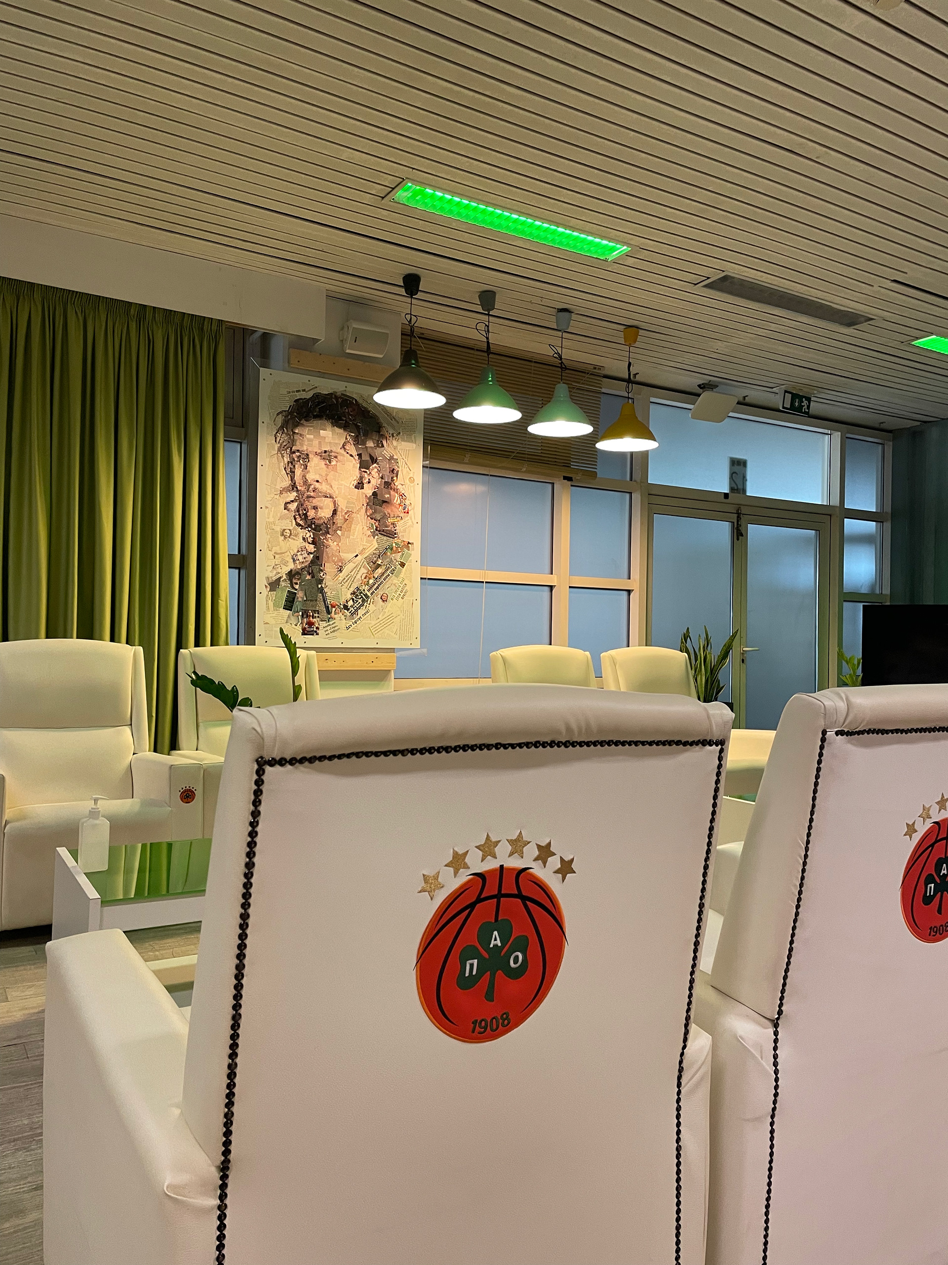Fragiskos Alvertis Mosaic Portrait in a VIP room Panathinaikos BC