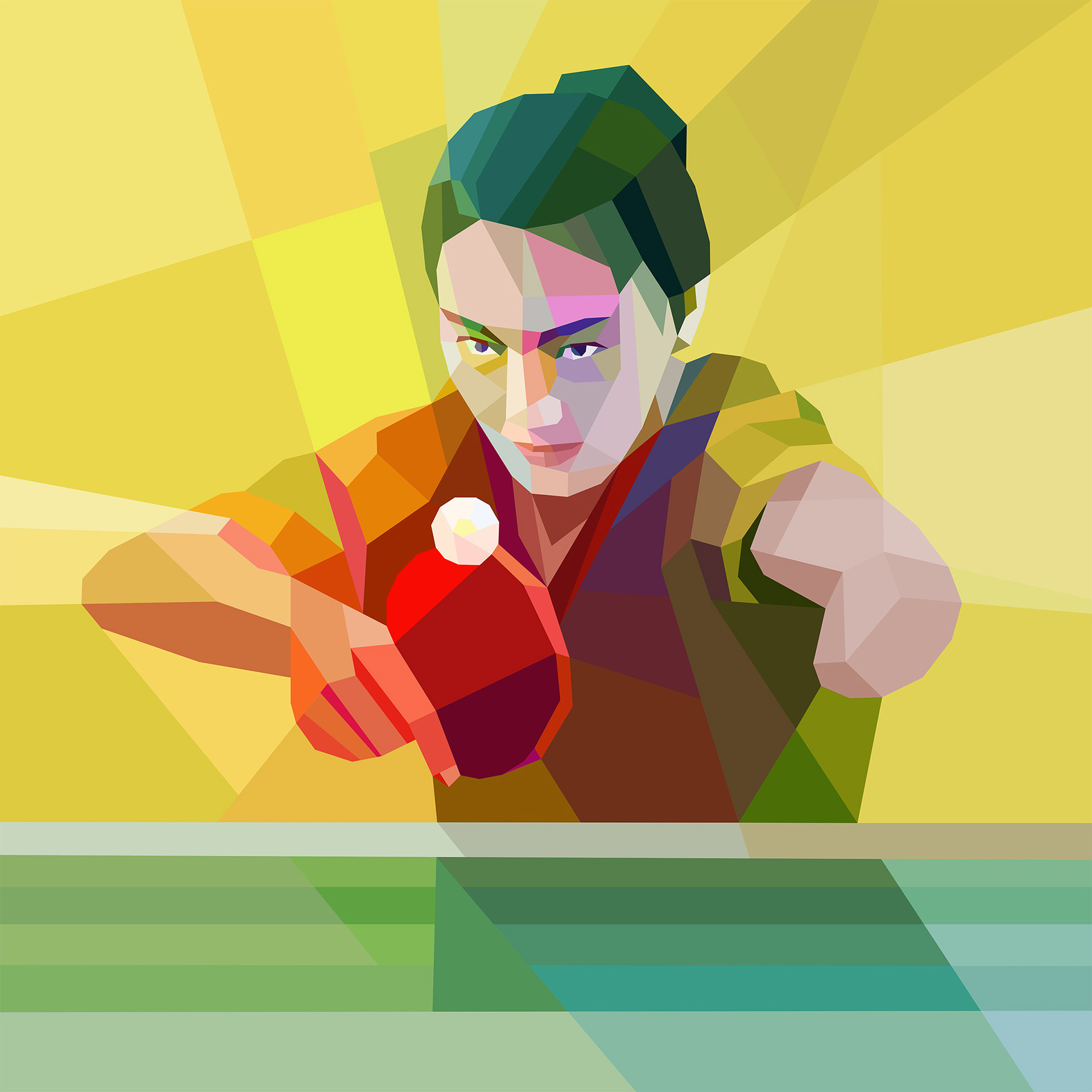 Para table tennis colorful artwork, sport advertising partnerships