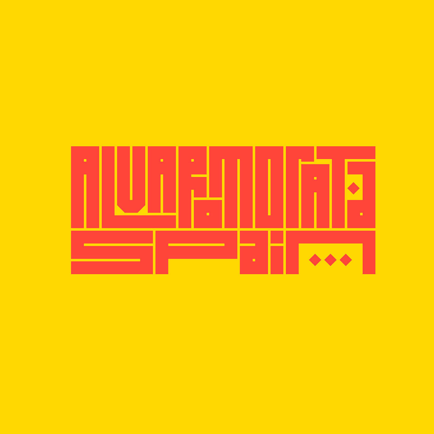 Bannai script artwork featuring Álvaro Morata’s name and Spain, combining Islamic geometric calligraphy with contemporary sports homage.