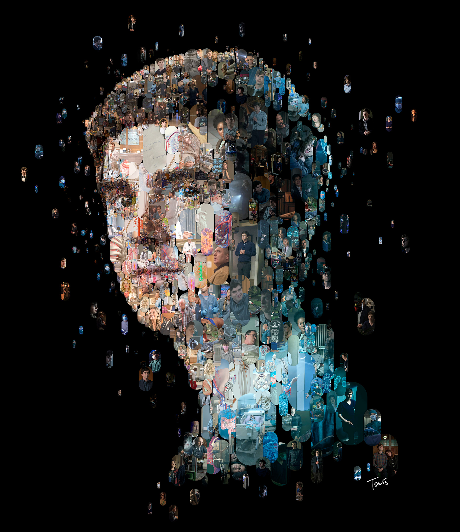Good Doctor photomosaic portrait for movie poster