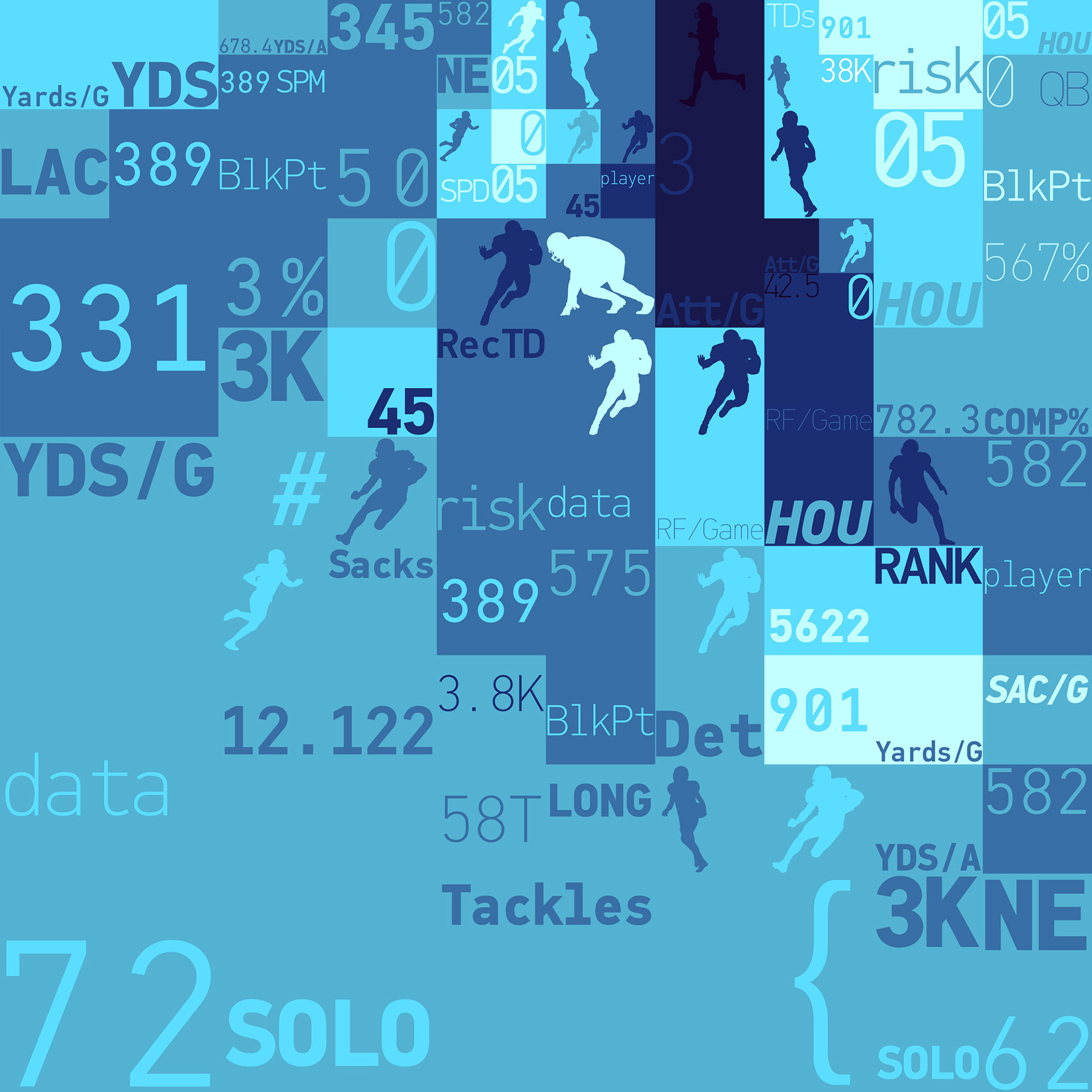 Digital mosaic art from graphics, editorial content illustration
