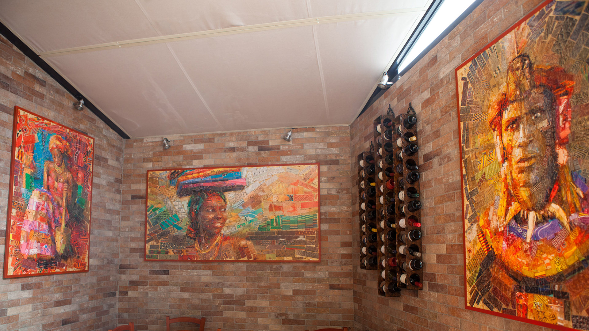 Modern Mosaics for African restaurant decor, digital mosaic