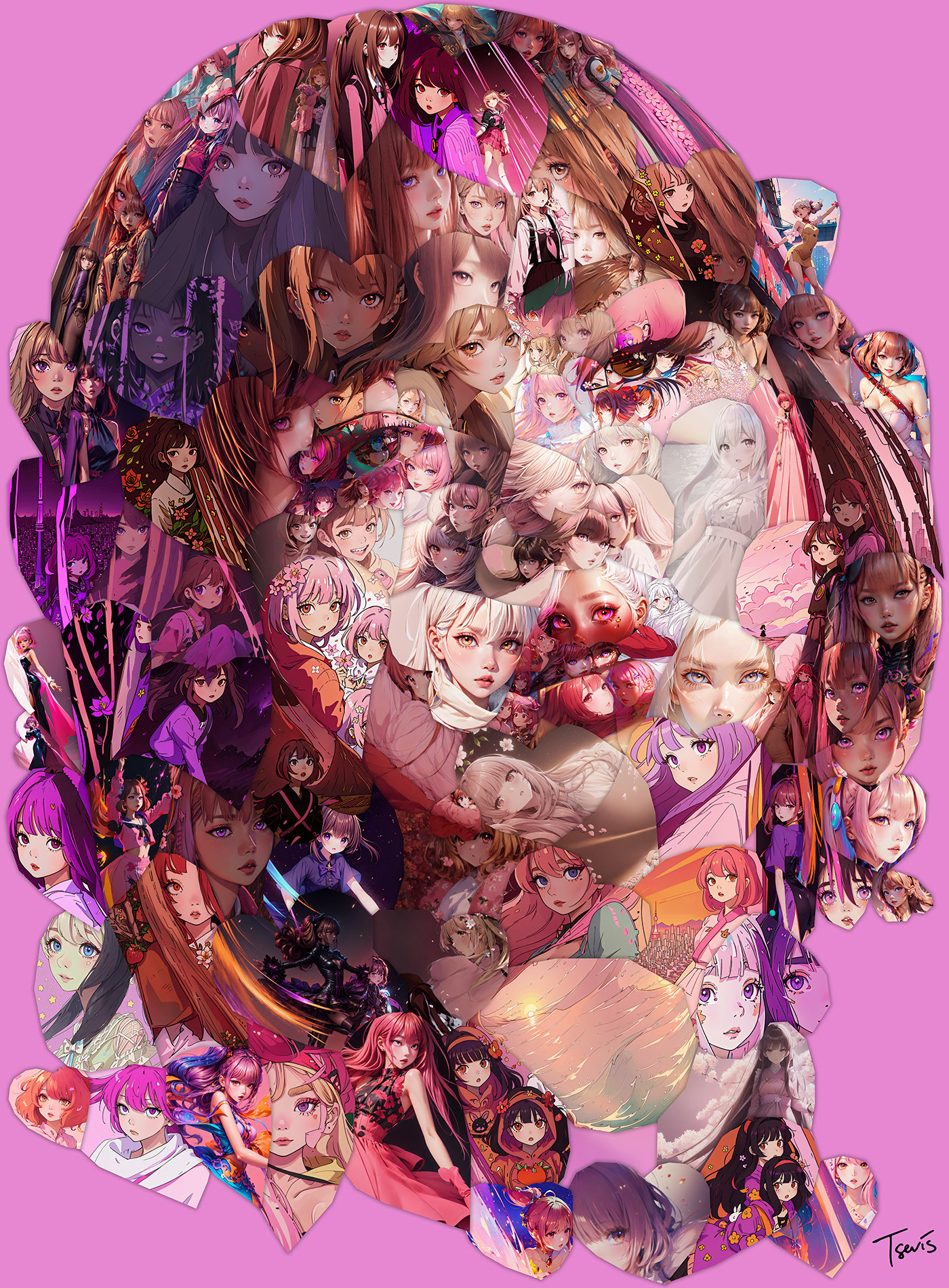 Mosaic portrait of Lisa, Blackpink Fan art