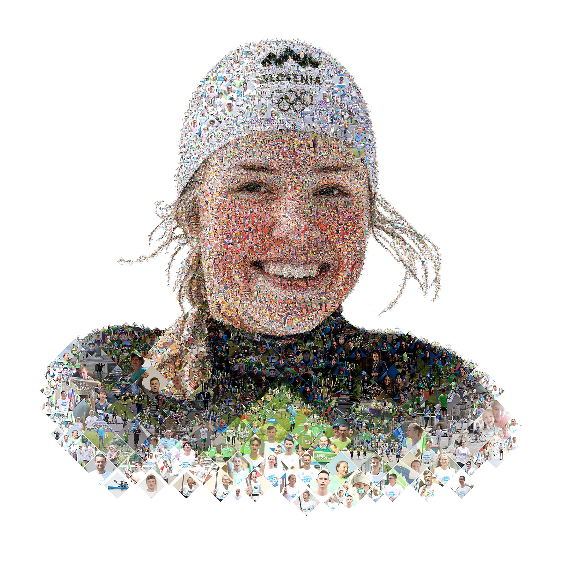 Skupaj photomosaic portrait for Winter Olympics Team Slovenia
