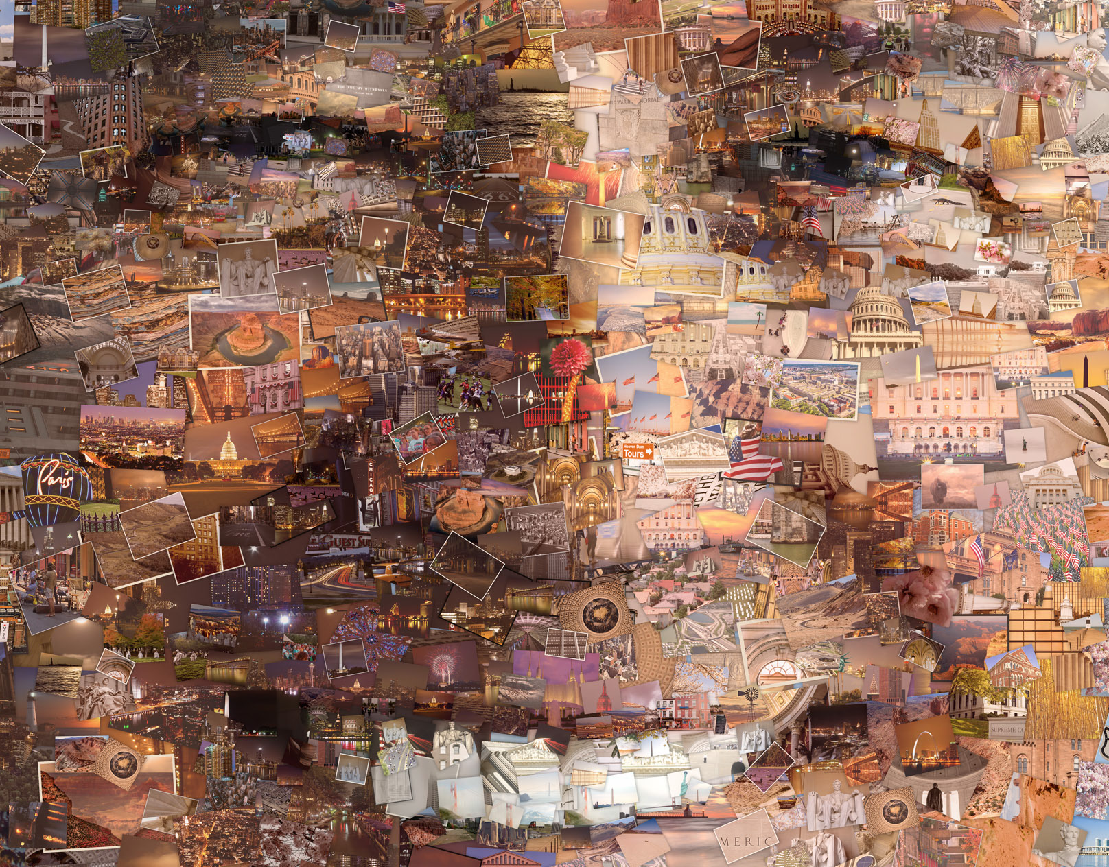 Portrait of millions of photos in a digital mosaic style, photomosaic