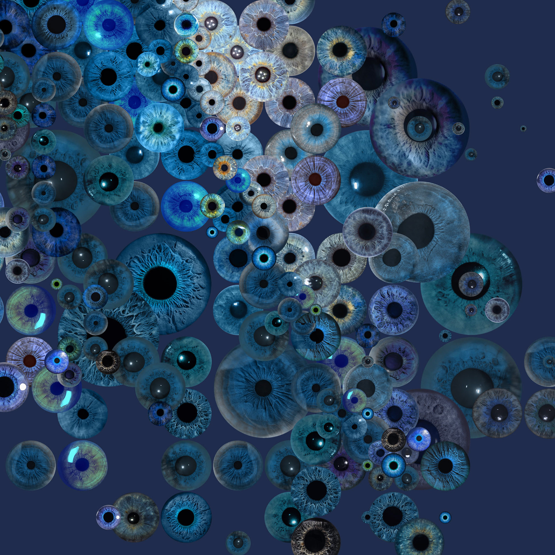 cattered eyeballs background composition