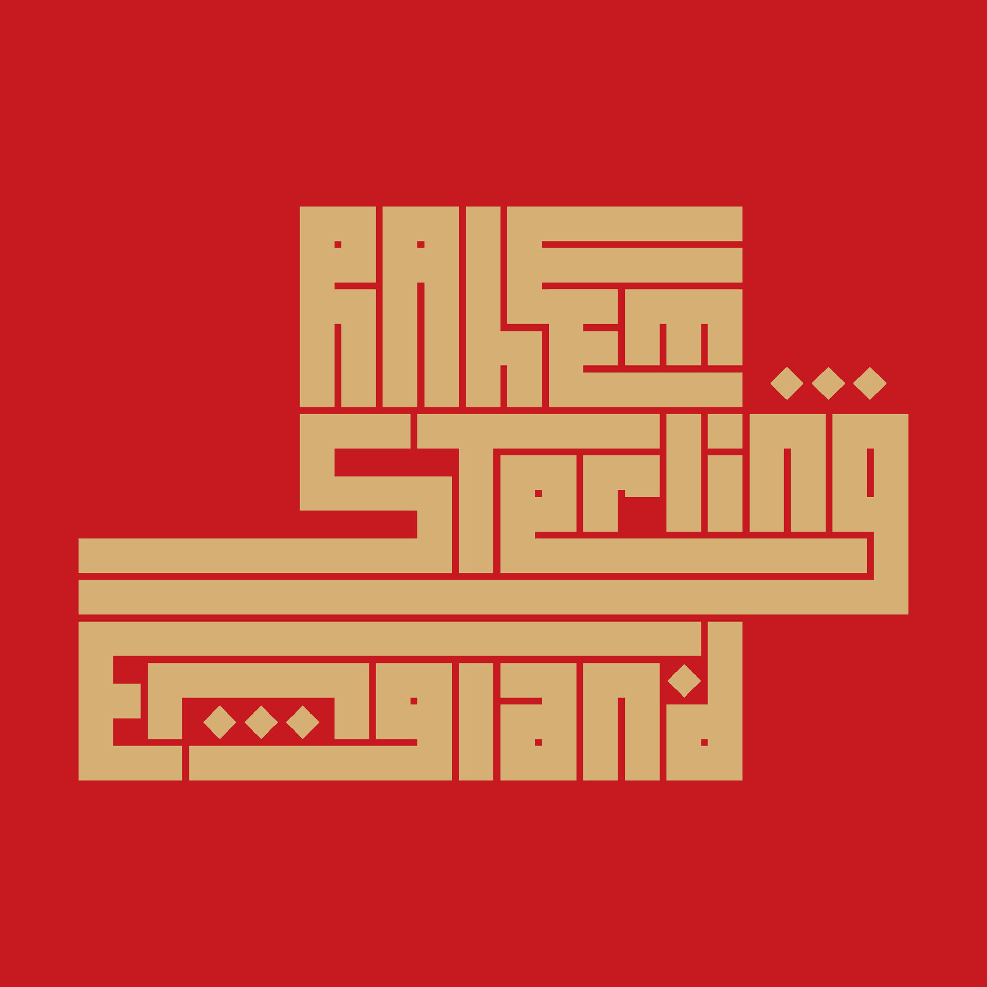 Raheem Sterling England, illustration inspired from Bannai script for global football event