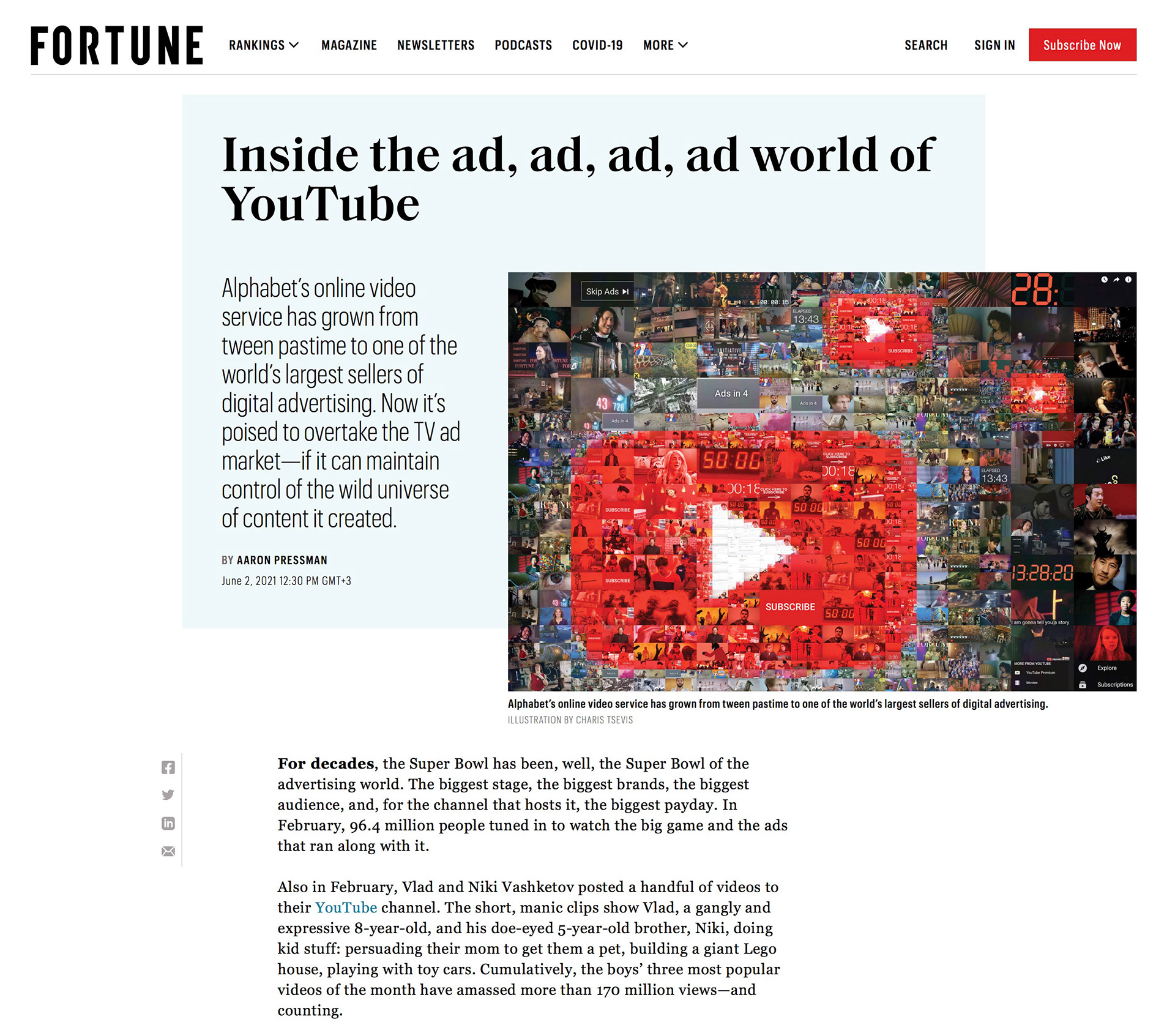 Article illustration of many photos for Fortune magazine