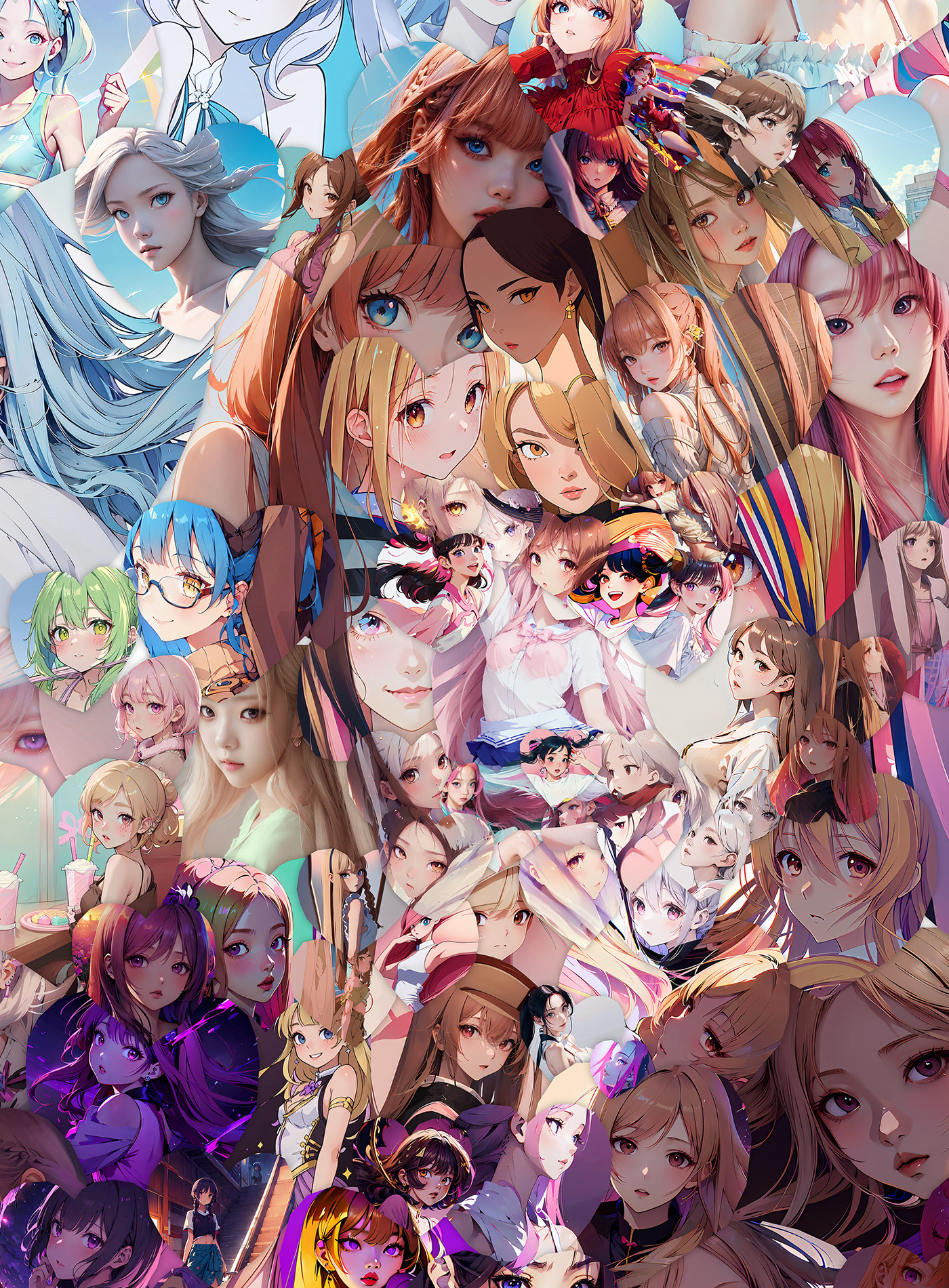 Portraits made of many graphics