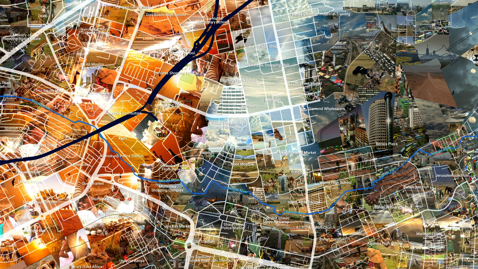 Nairobi city mosaic created from thousands of photos for CGTN global campaign