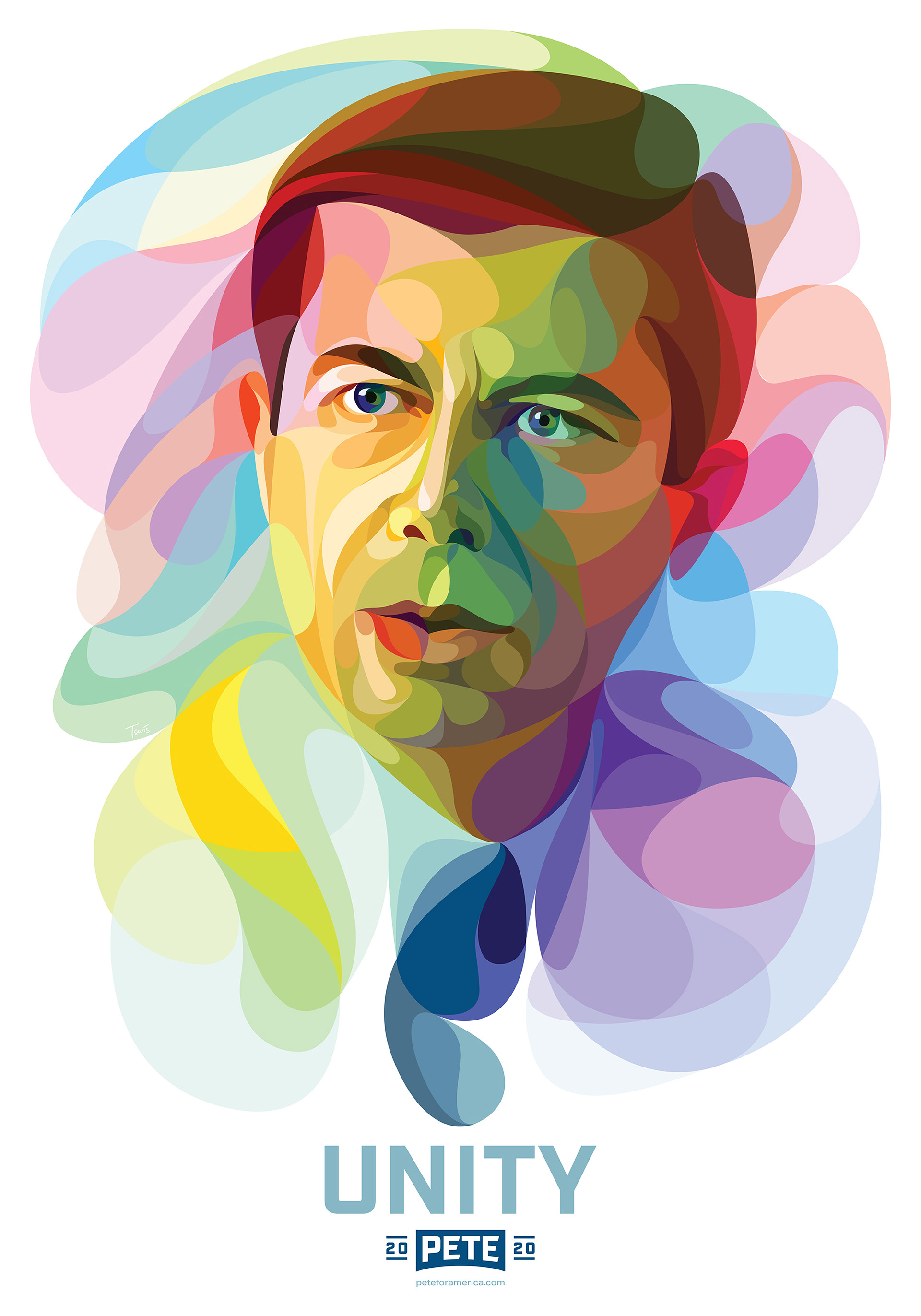 Weaving colors, a political poster of unity for the election campaign in the USA