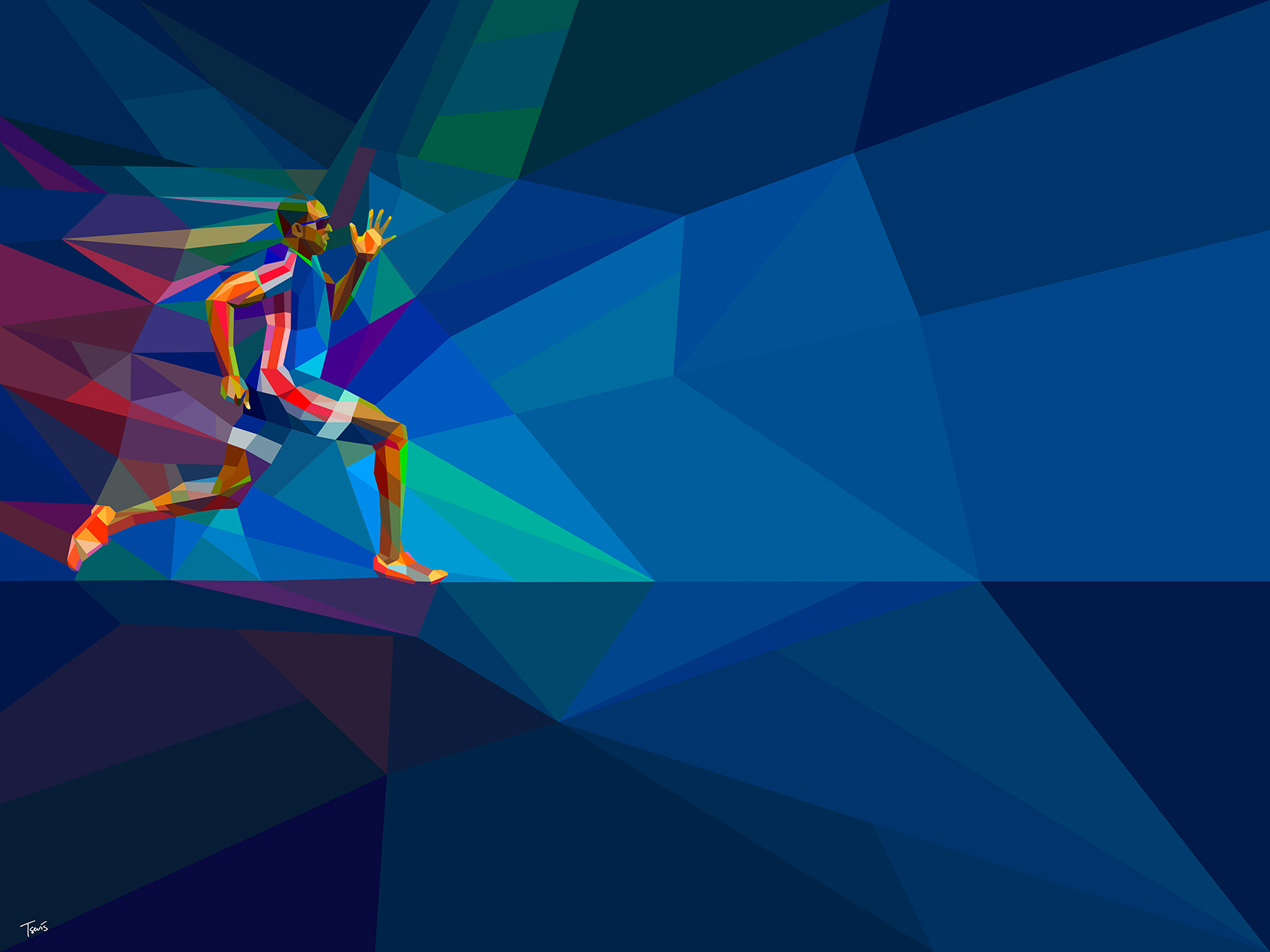 Running scene artwork for Olympics