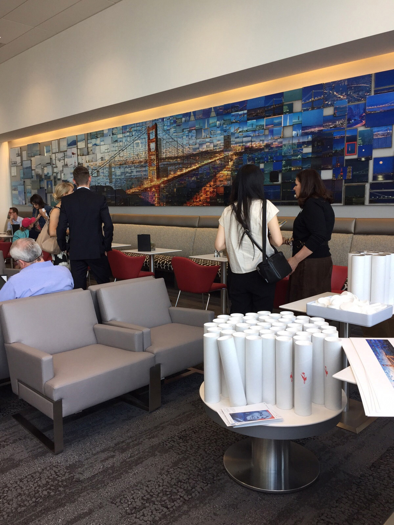 Delta Airlines SFO resting zone large wall art in mosaic style of photos