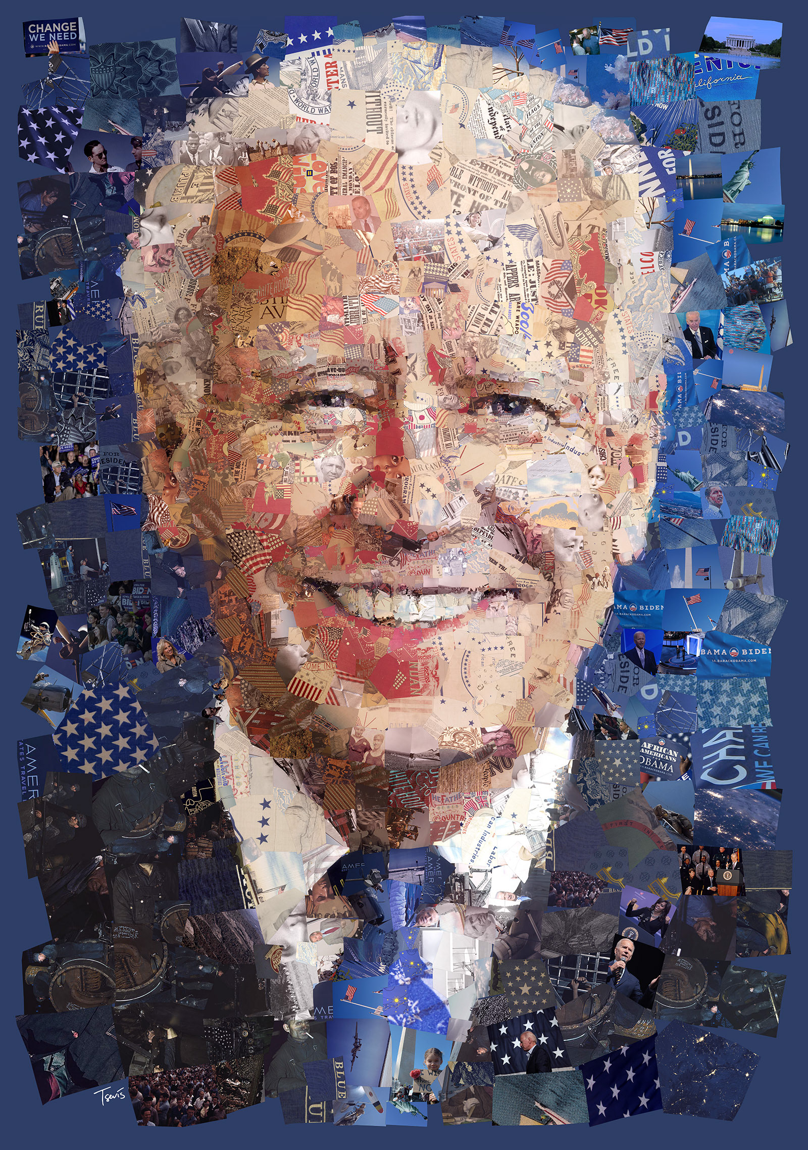 Mosaic portrait of Joe Biden for the 2020 U.S. presidential election
