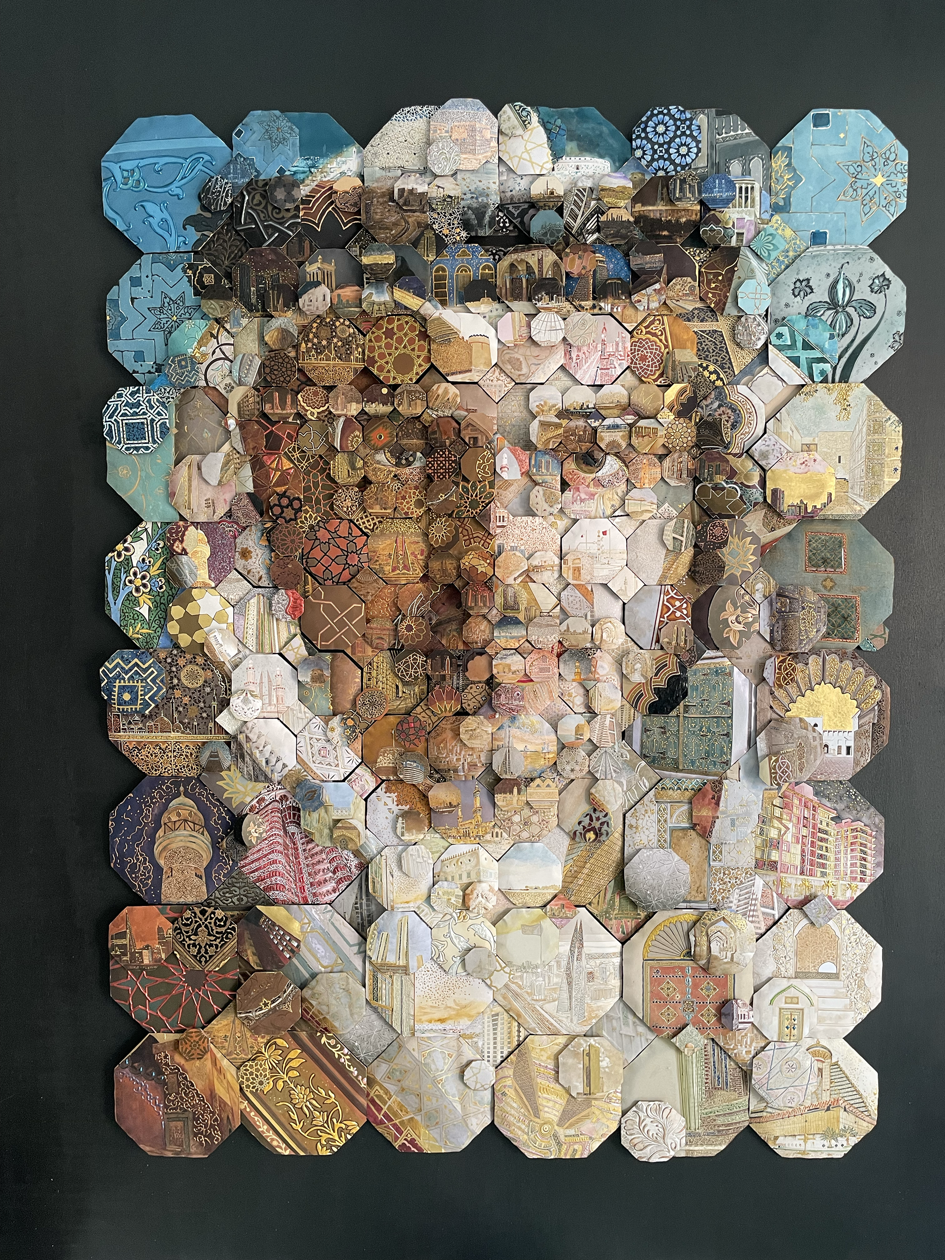 Final analog mosaic of Crown Prince, 450 hand-finished cultural tiles. 