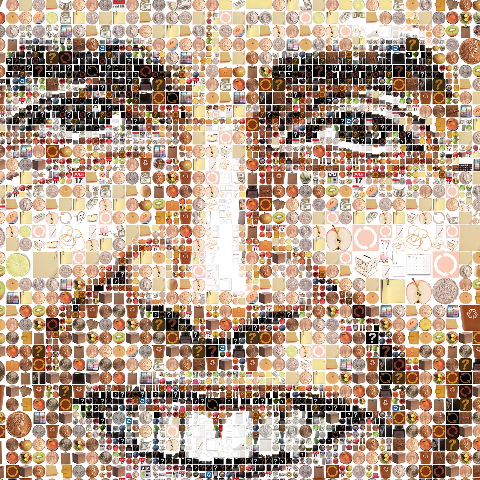 Photo mosaic portrait, digital art for huge surfaces