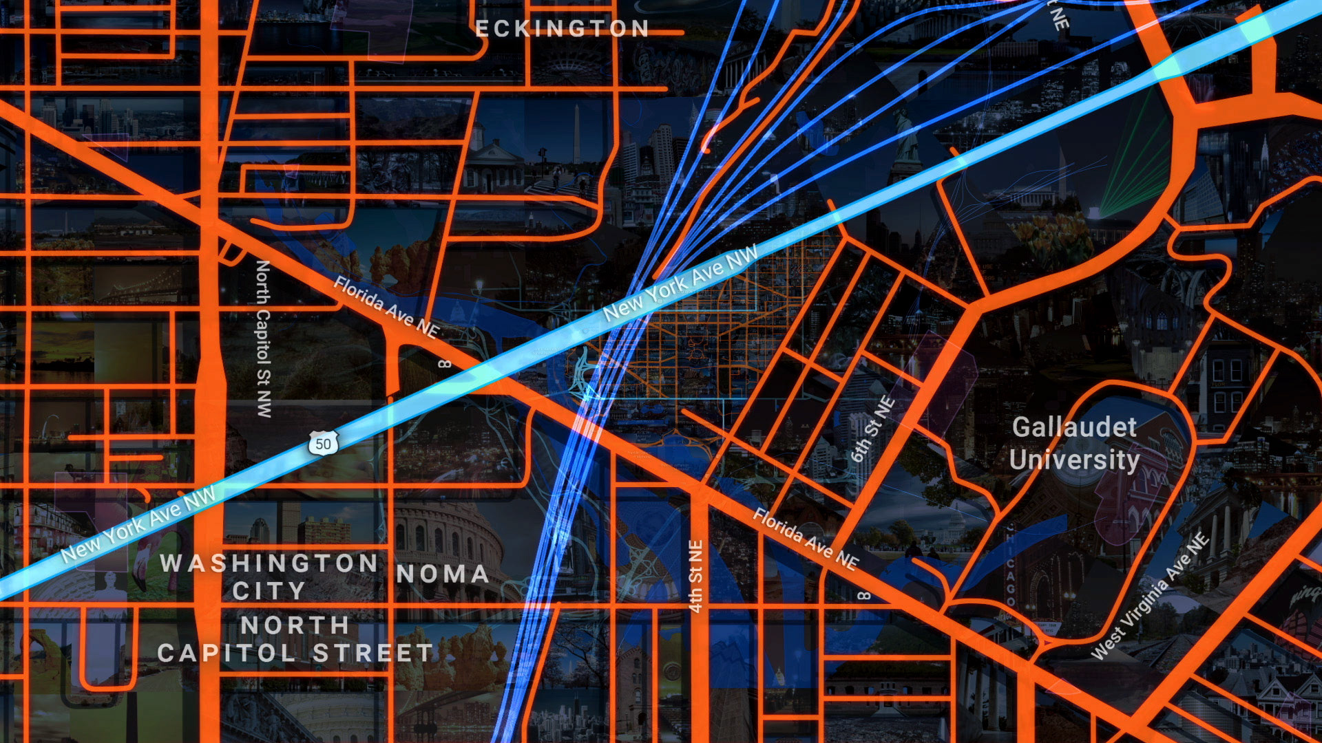 Detail from promo video Channel campaign, Digital mosaic map