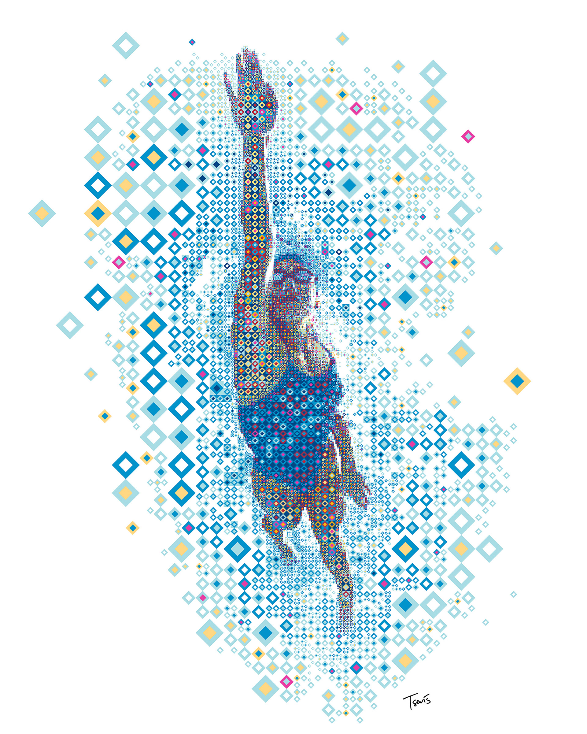 Swimmer large illustration for Olympic Games