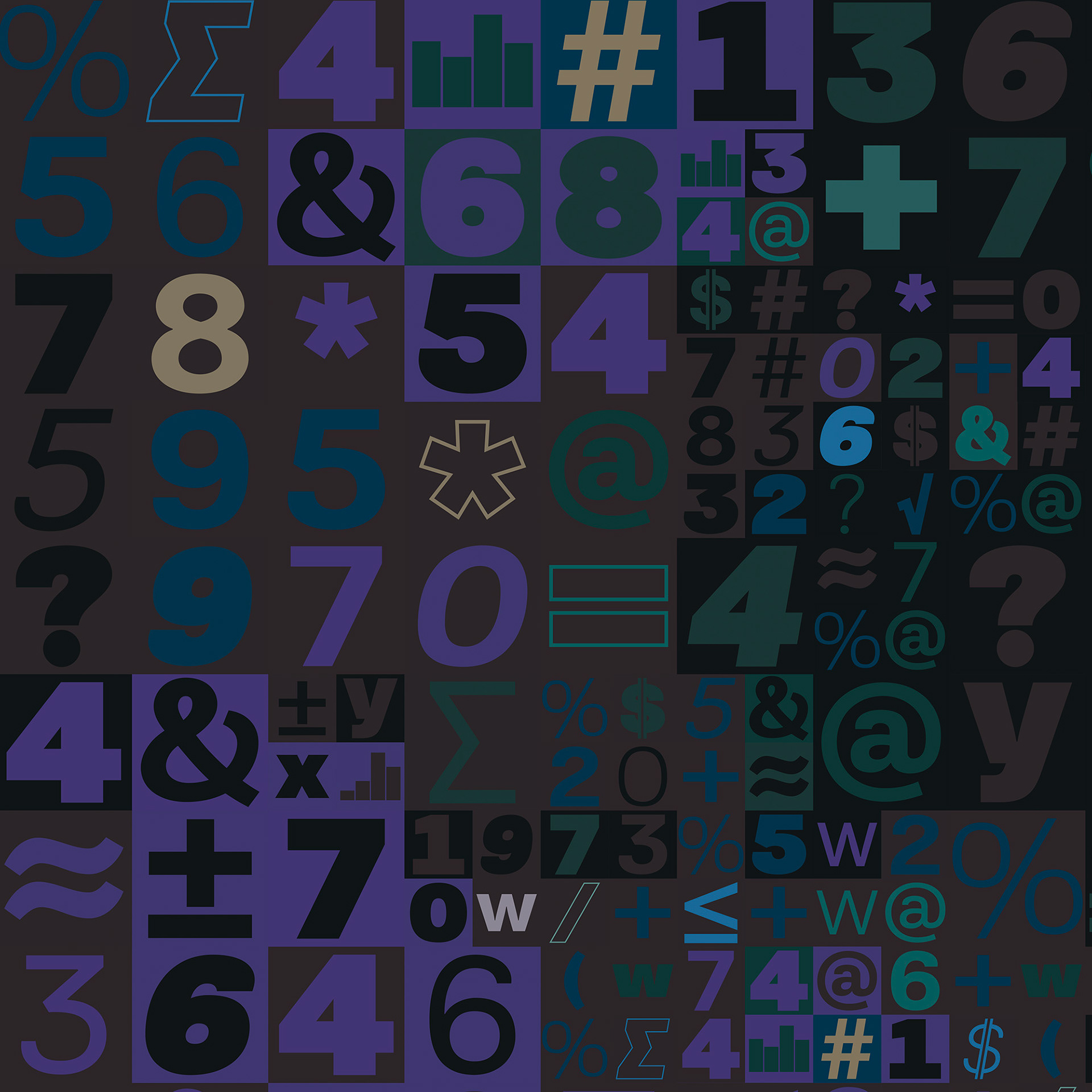 Mosaic from math symbols, Editorial imagery