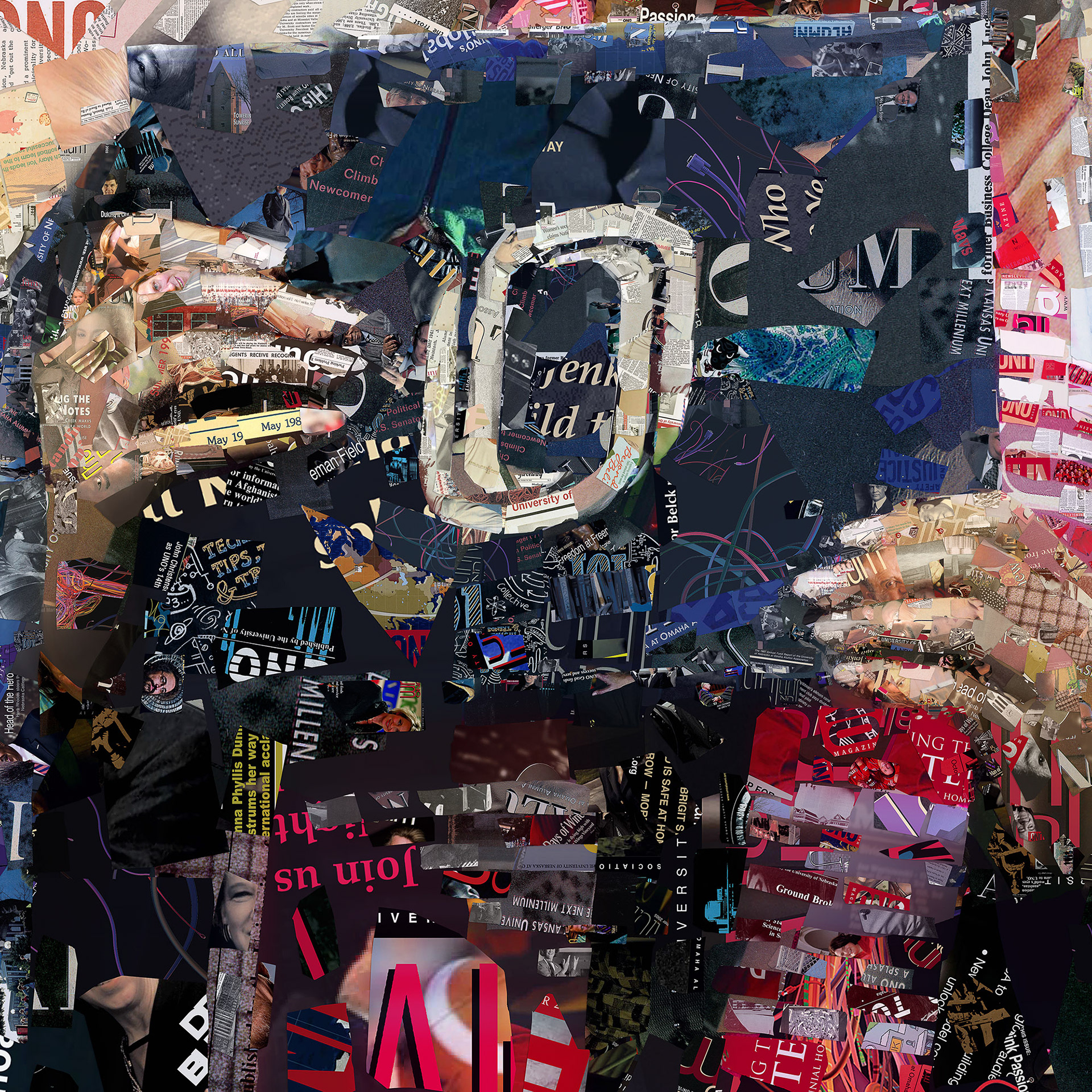 Collage from photo pieces, Magazine cover artwork