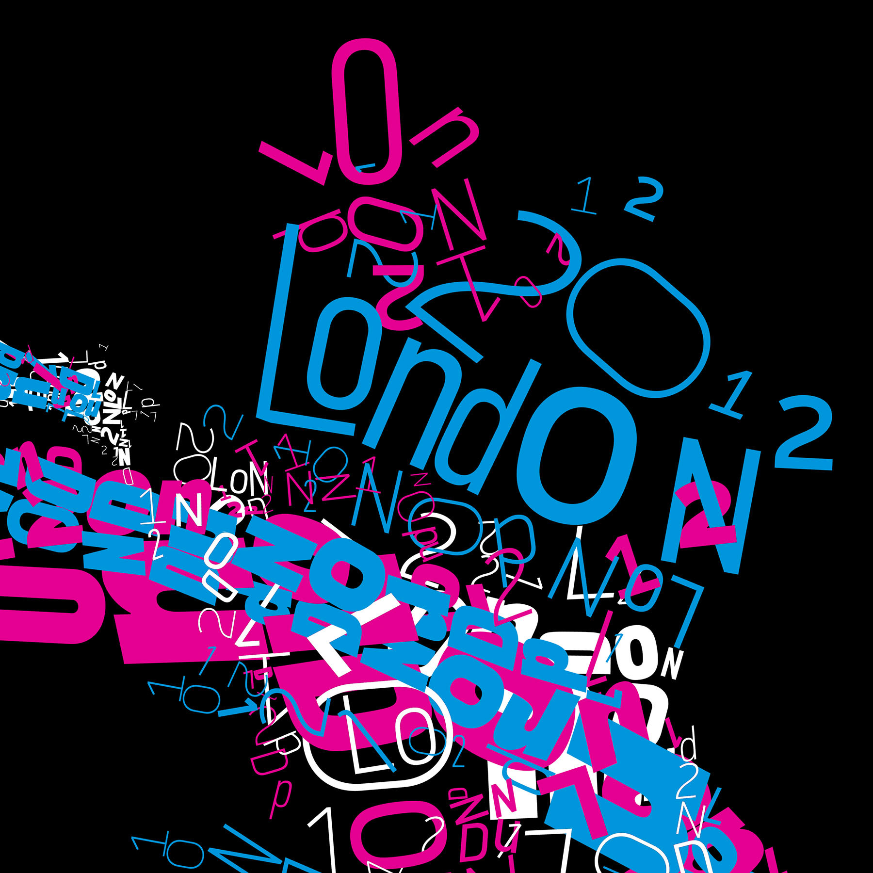 Creative Typographic Interpretations in digital image of the London Olympics
